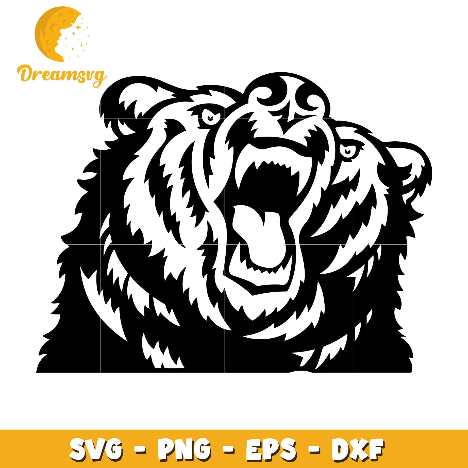 Roaring Bear SVG PNG EPS DXF Files