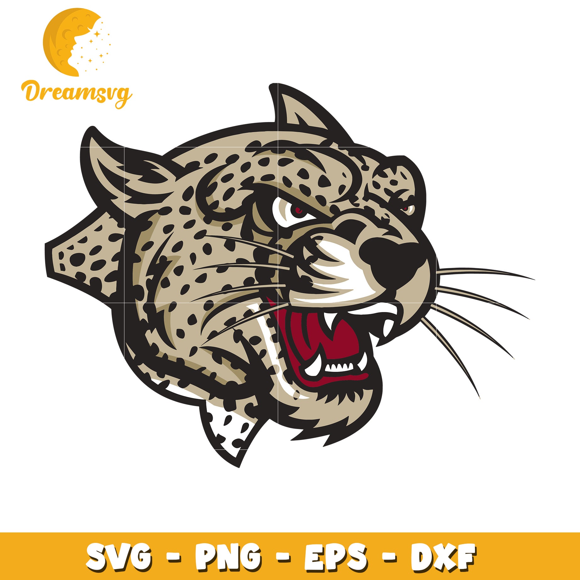 Roaring Cheetah Mascot SVG PNG EPS DXF