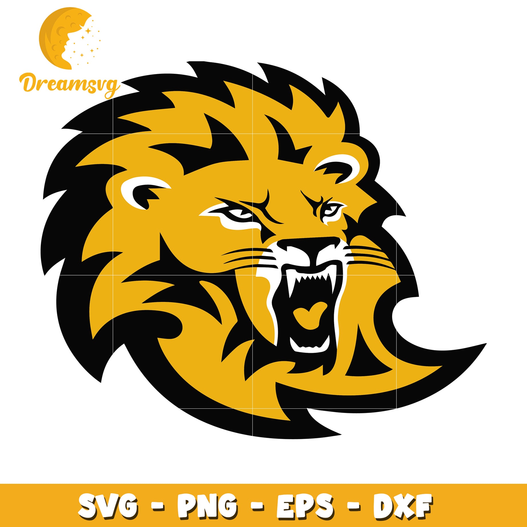 Roaring Lion Head SVG PNG EPS DXF