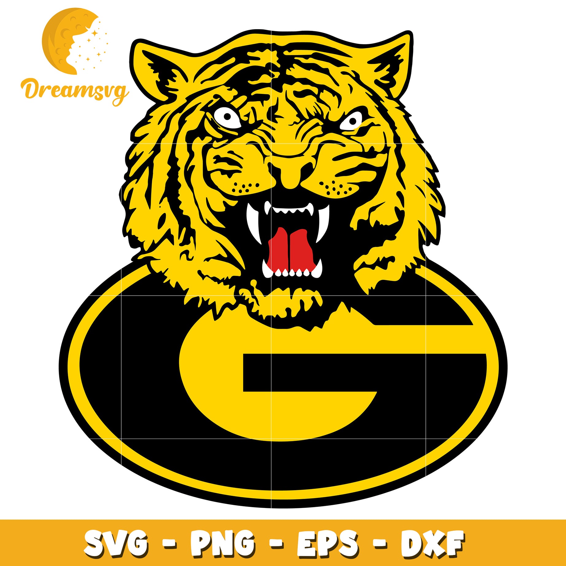 Roaring Tiger G Logo SVG PNG EPS DXF