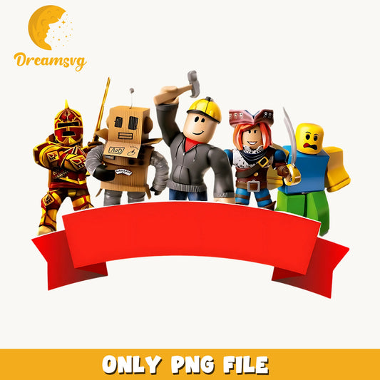 Roblox Banner Characters PNG, Game Squad, Kids PNG
