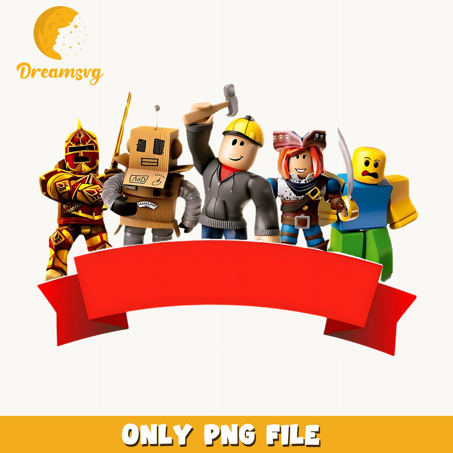 Roblox Banner Characters PNG, Game Squad, Kids PNG