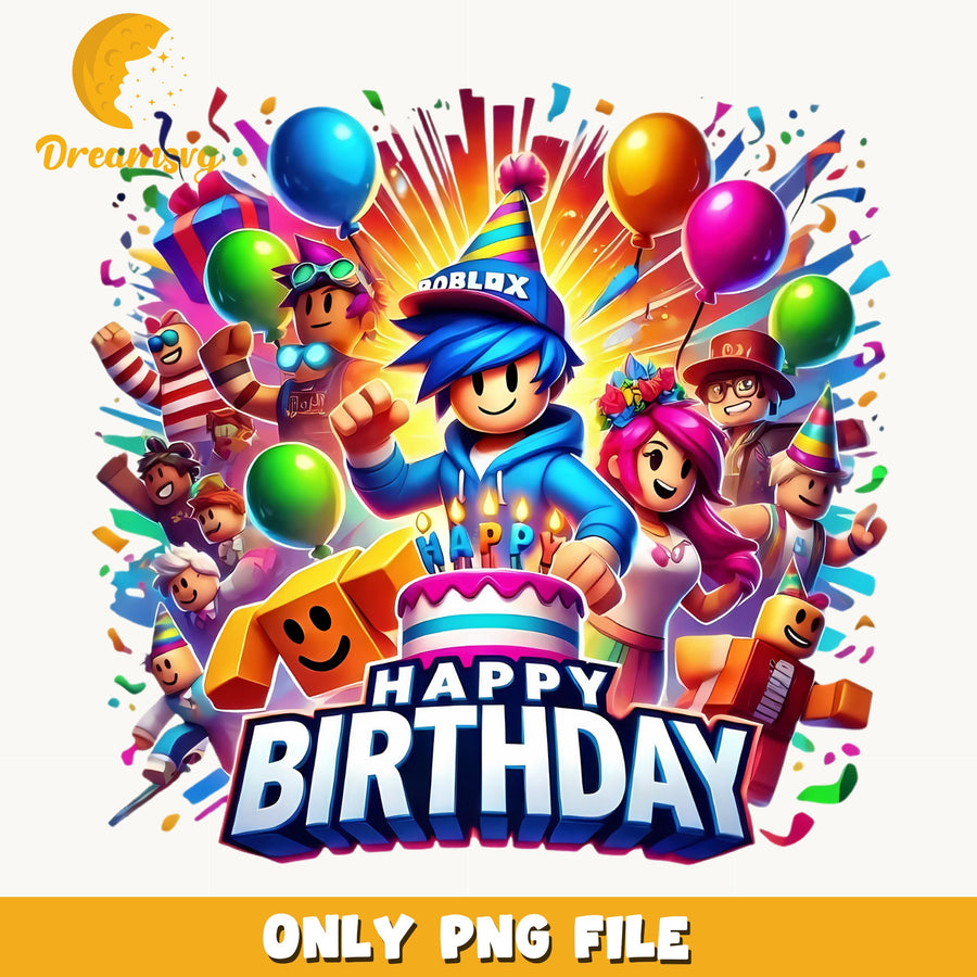 Roblox Birthday Party PNG, Game Characters, Kids PNG