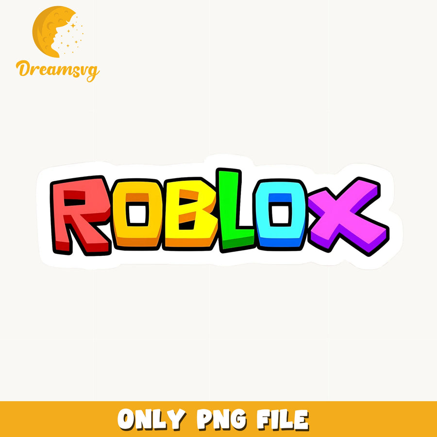 Roblox Colorful Logo PNG, Rainbow Game Text, Kids PNG