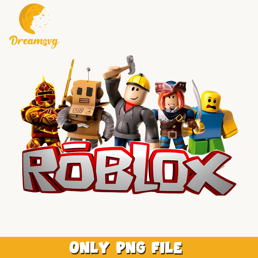 Roblox Five Characters PNG, Game Avatar Squad, Kids PNG