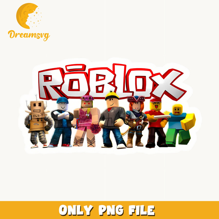 Roblox Group Characters PNG, Game Squad Art, Kids PNG