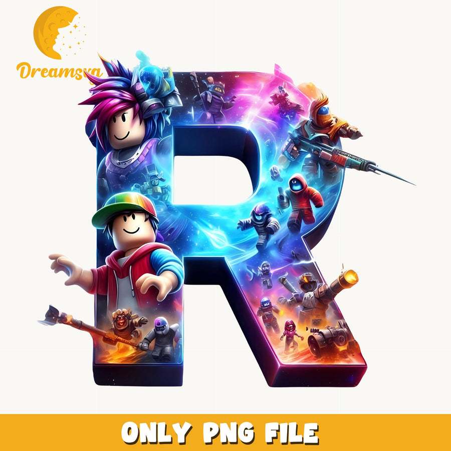 Roblox Letter R Characters PNG, Galaxy Game, Kids PNG