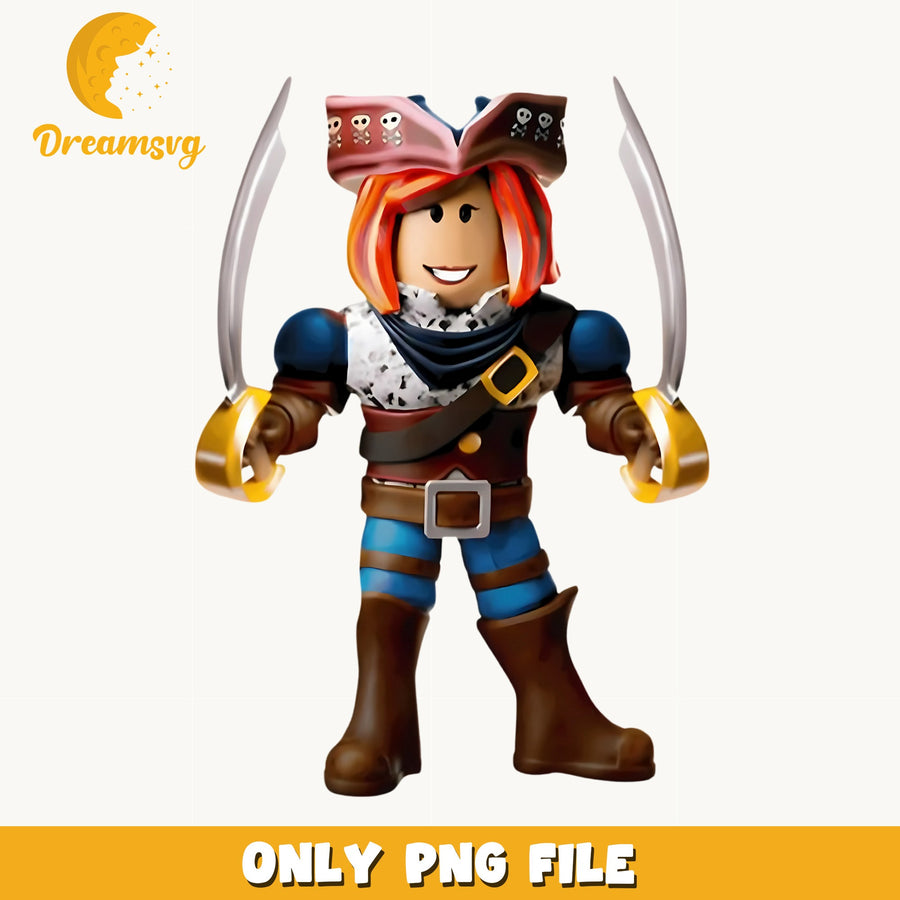 Roblox Pirate Character PNG, Game Avatar, Kids PNG