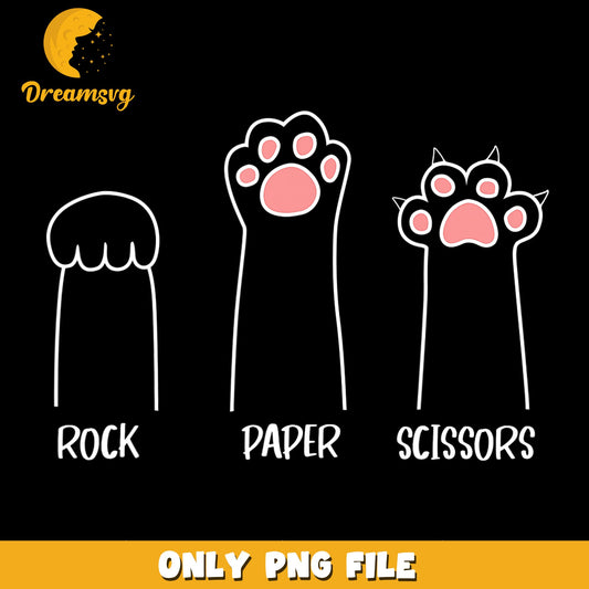 Rock Paper Scissors Cat Paw Funny PNG, Cat Lover Humor, Kitten PNG