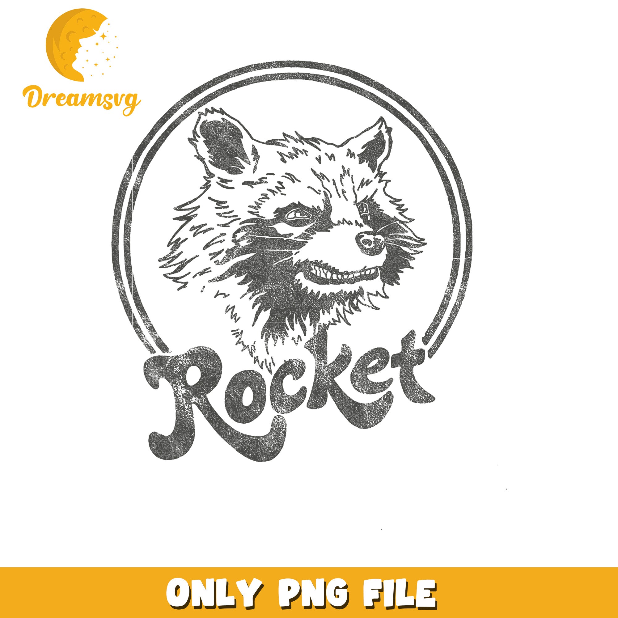 Rocket Raccoon PNG Vintage Graphic Design