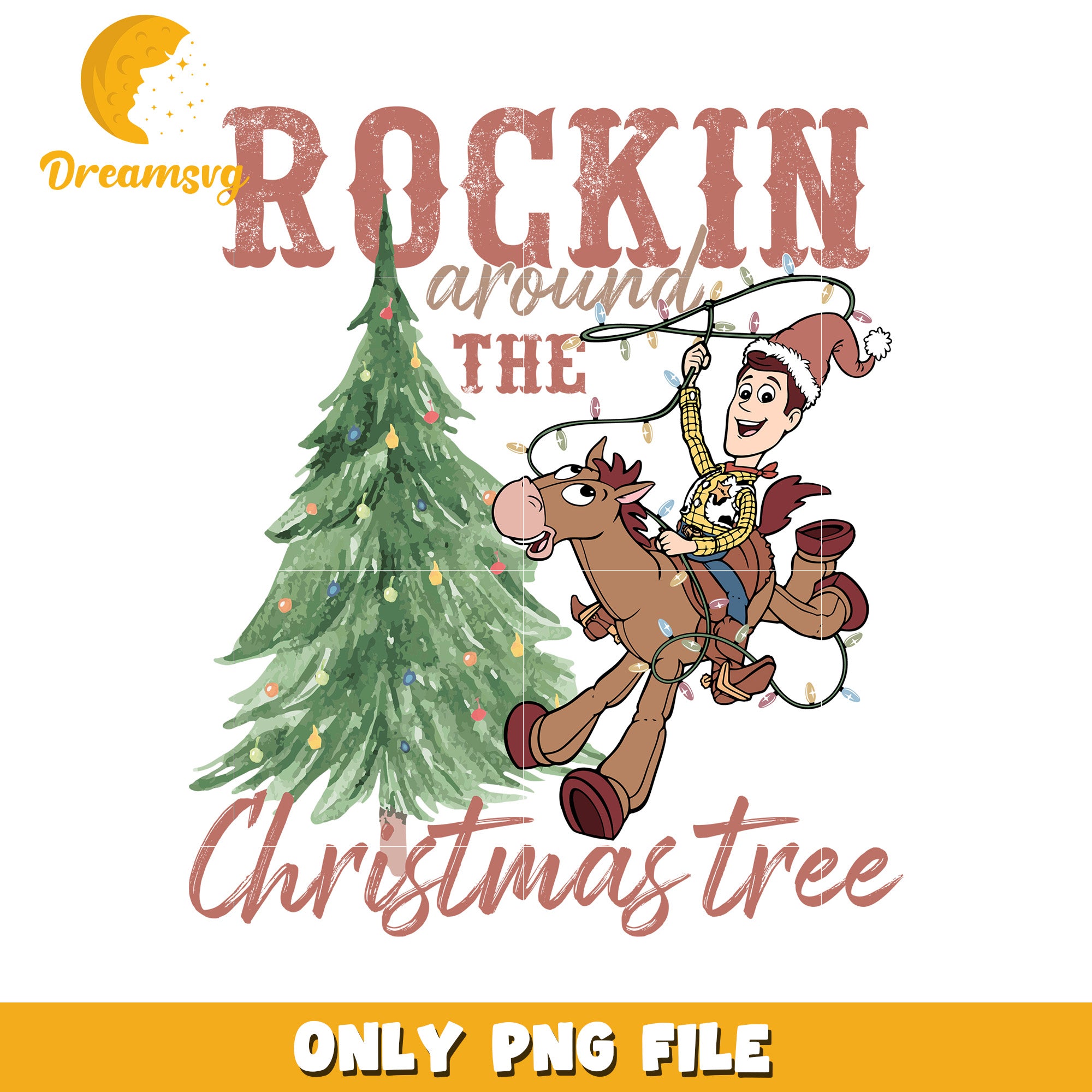 Rockin woody png, christmas magic png, disney holiday png