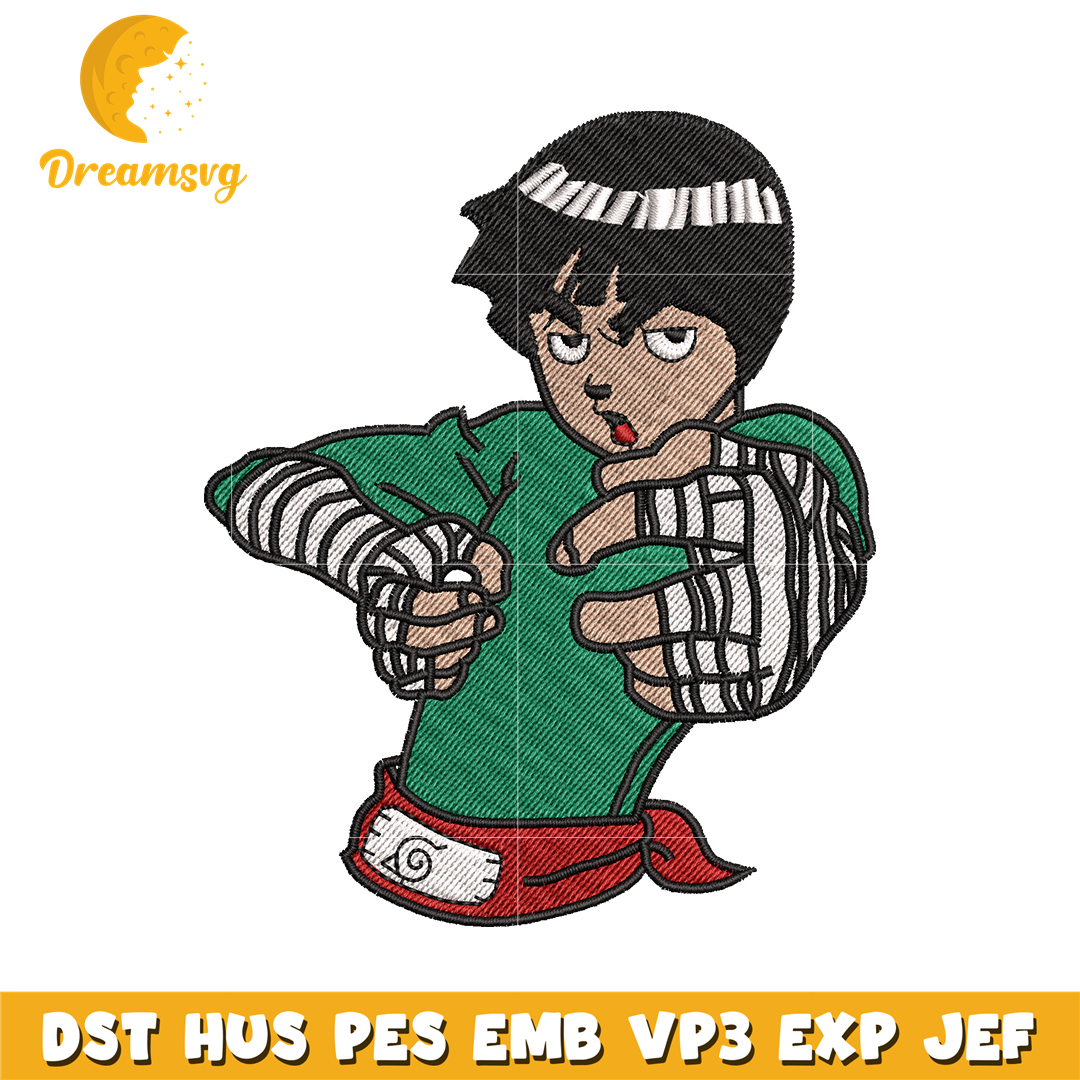 Rock lee embroidery design