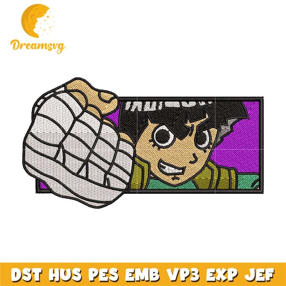 Rock lee embroidery design, Naruto embroidery