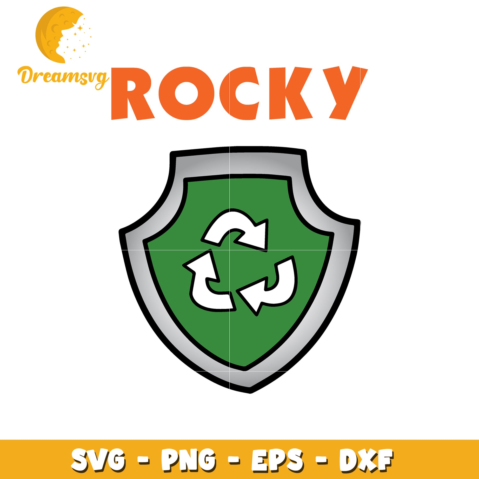 Rocky Recycle Shield SVG PNG EPS DXF