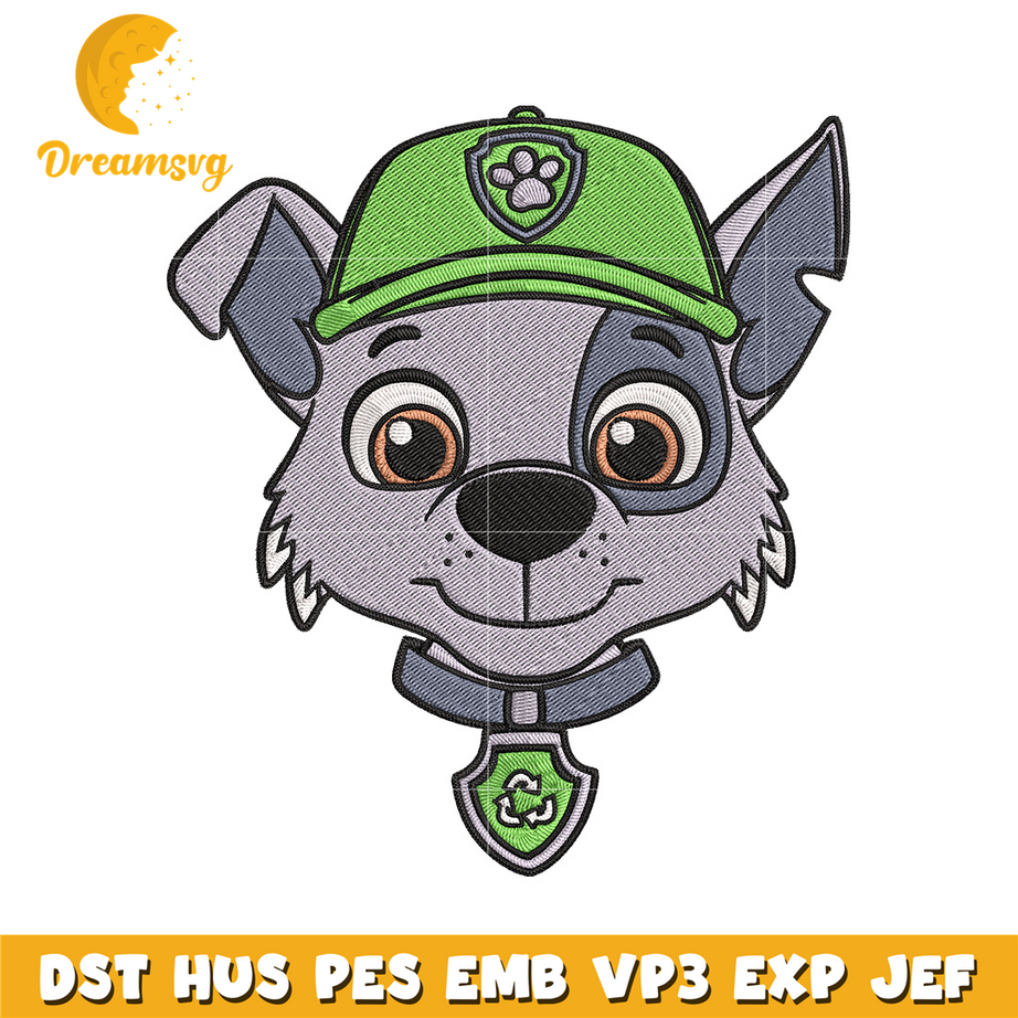 Rocky dog Embroidery Design