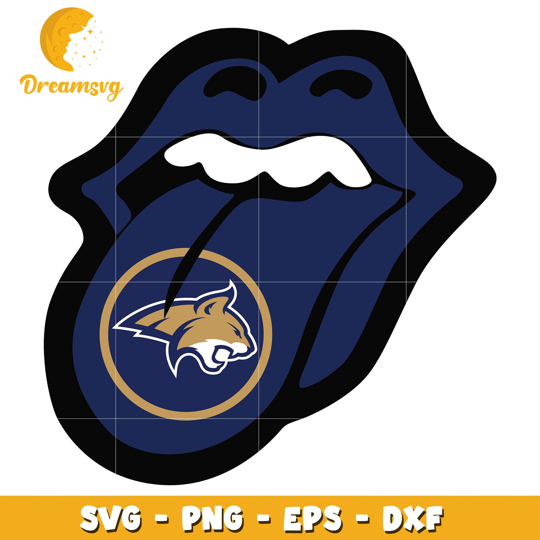 Rolling Lips Cougar SVG PNG EPS DXF