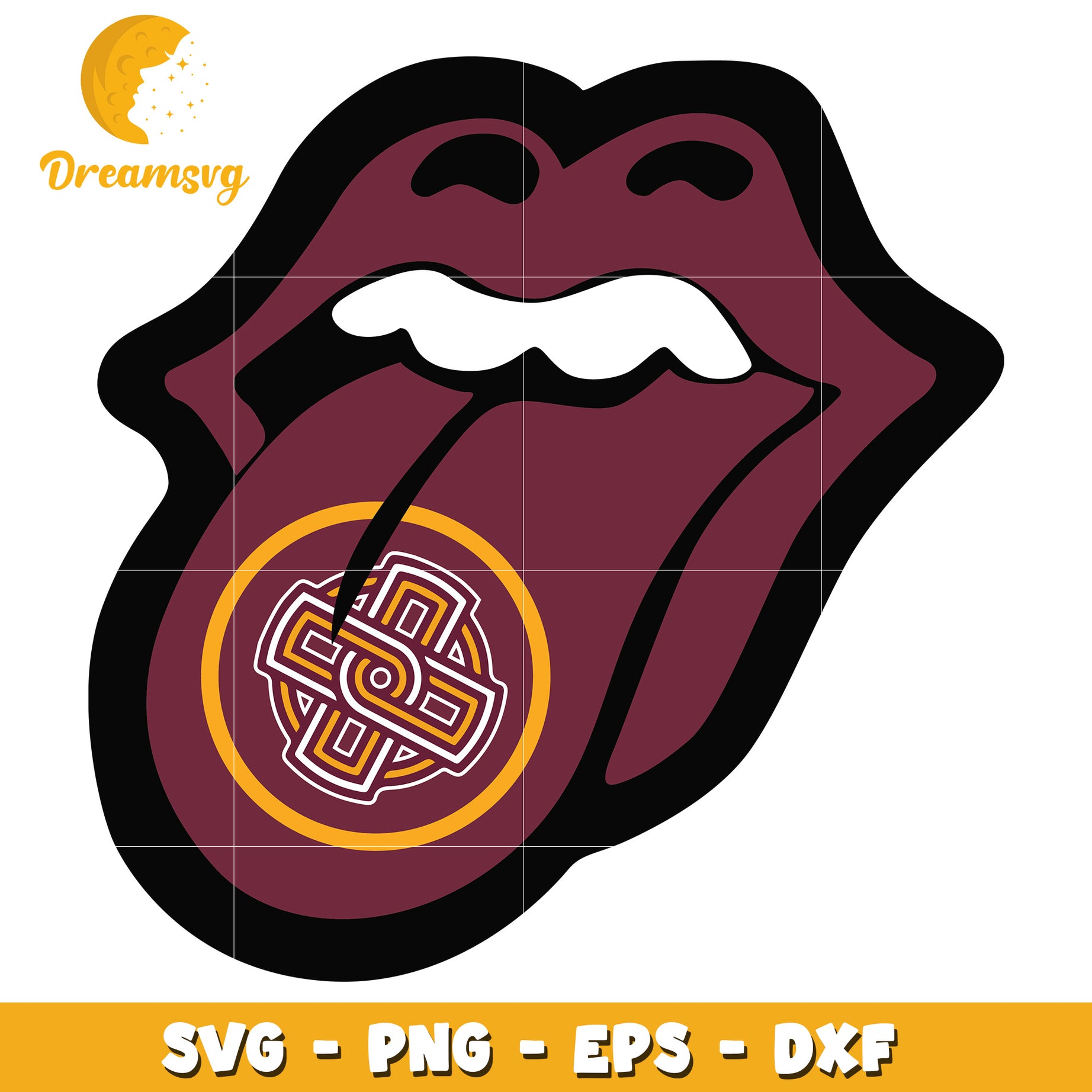 Rolling Stones Lip SVG Graphic with Vintage Style Design