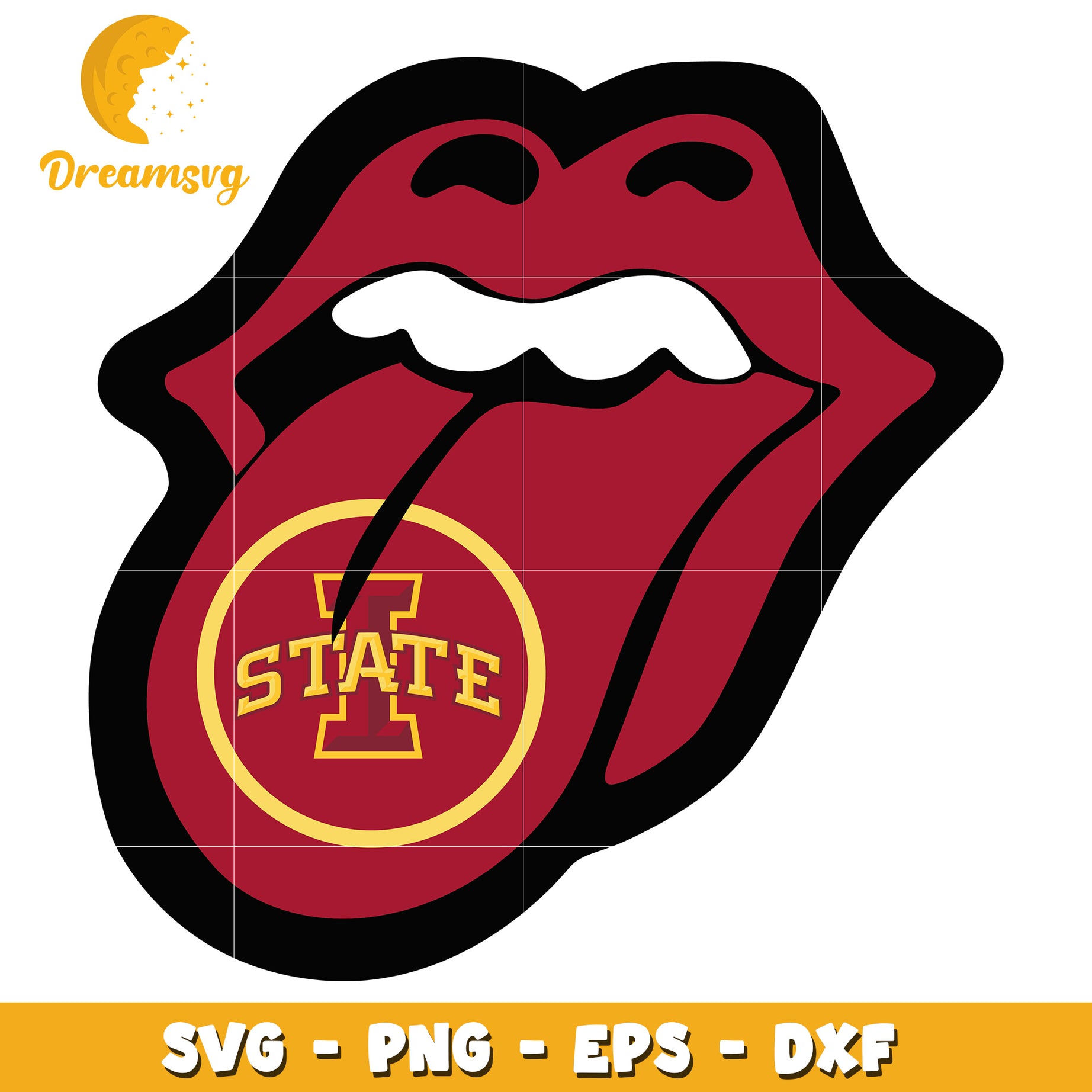 Rolling Stones Style SVG Design for Iowa State Fans and Decor