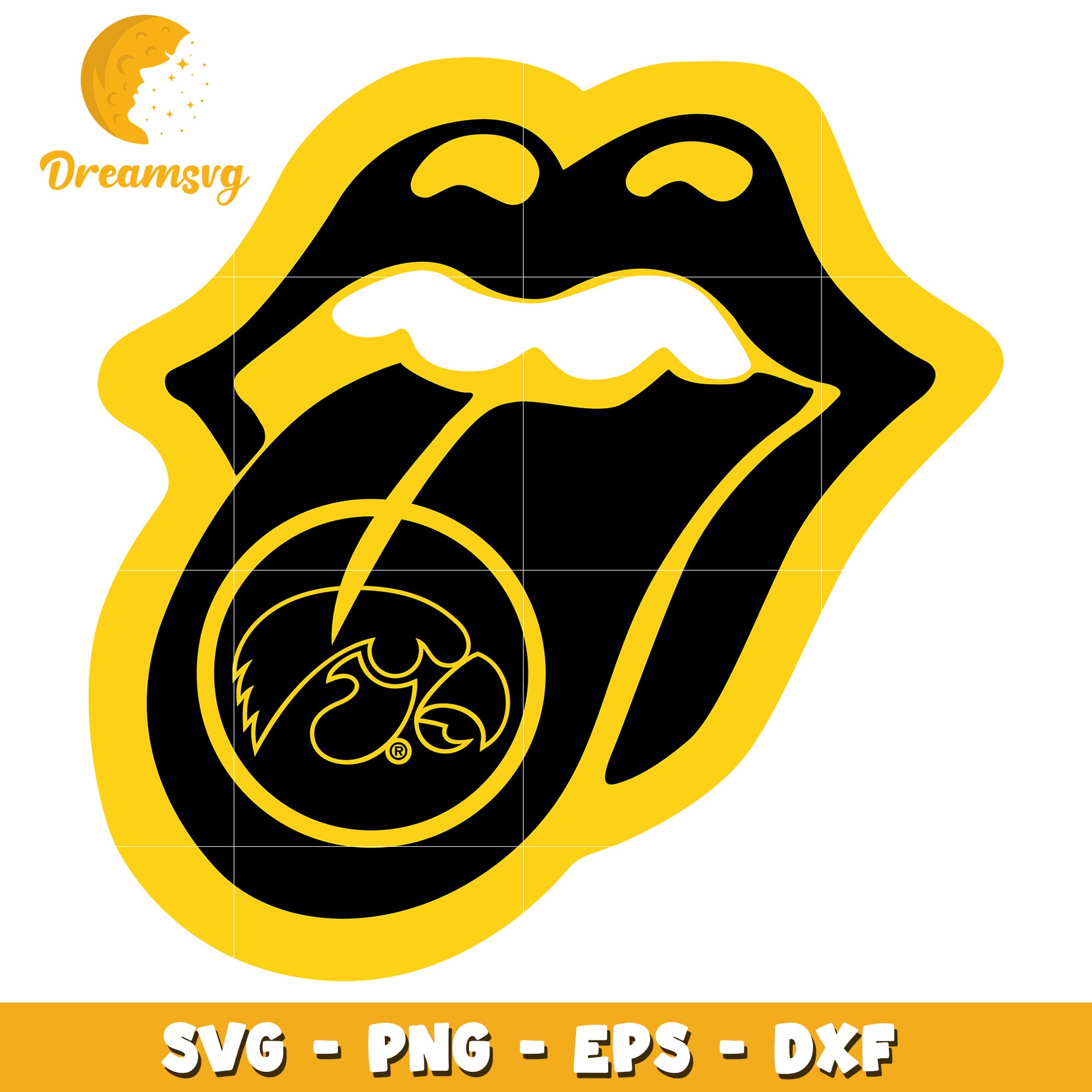 Rolling Stones Tongue Iowa SVG Cut File