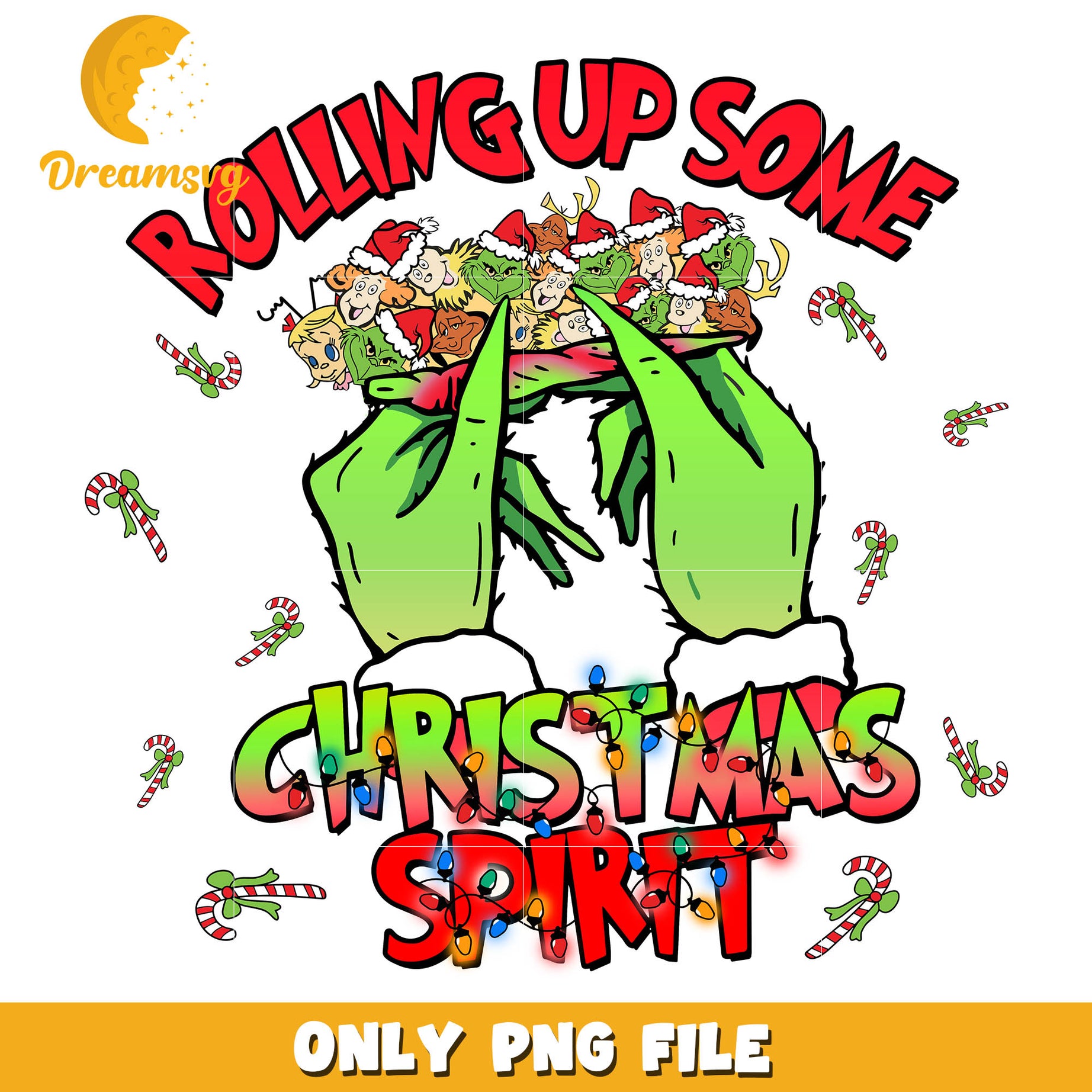 Rolling some christmas spirit png, rolling up some christmas spirit​ png