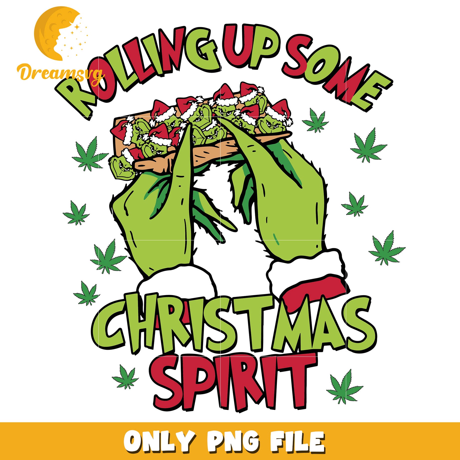 Rolling up some christmas spirit png, grinch stole christmas png