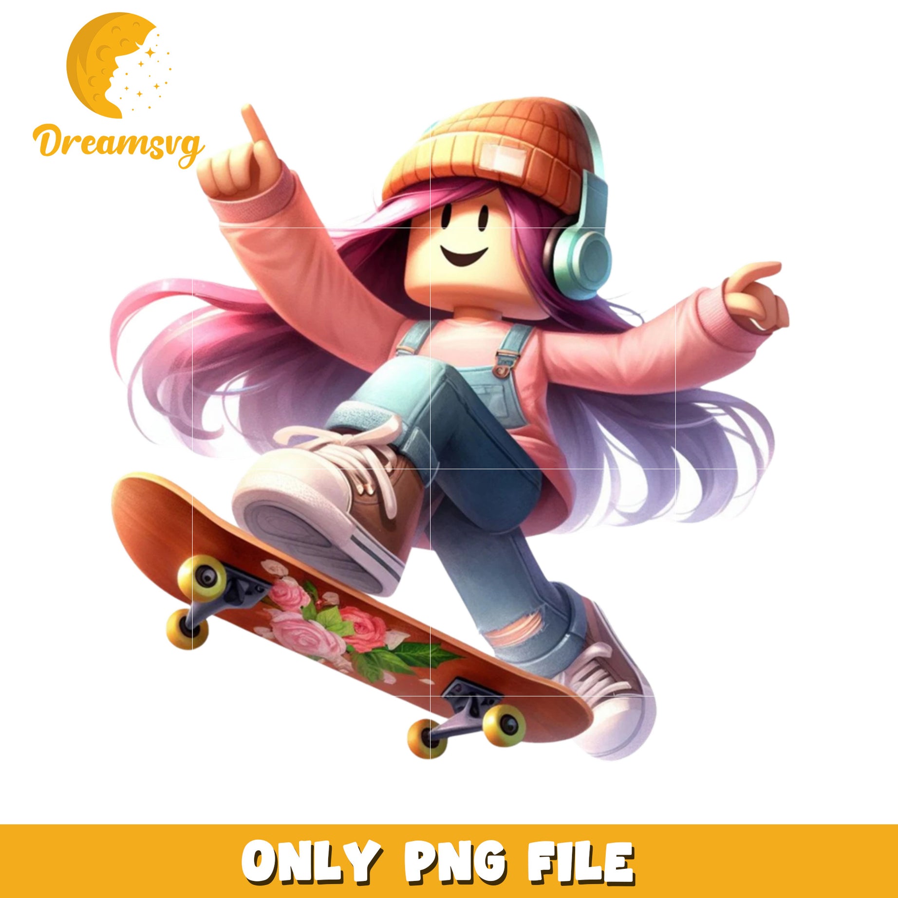 Rolox girl skating png, rolox games png, roblox characters png