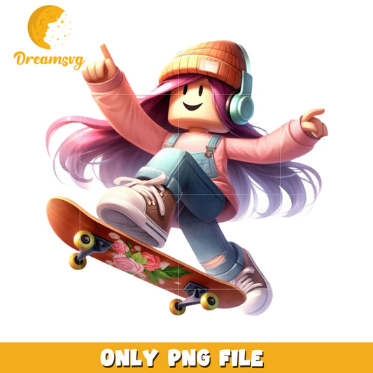 Rolox girl skating png, rolox games png, roblox characters png