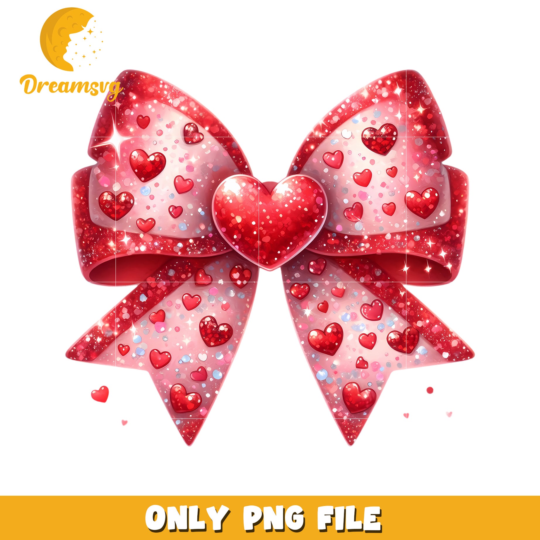 Romantic Red Heart Bow PNG Clipart for Crafts and Design