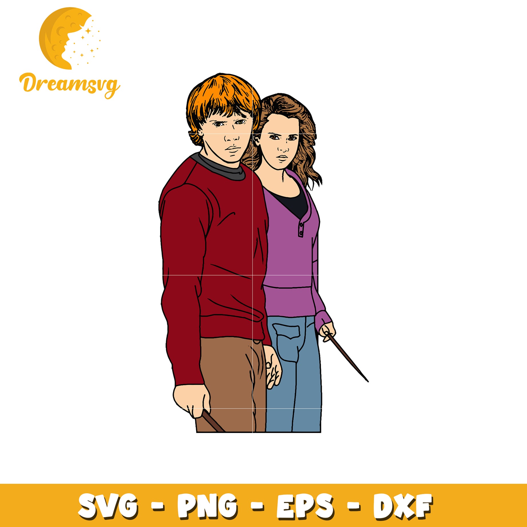 Ron and Hermione SVG Cut File