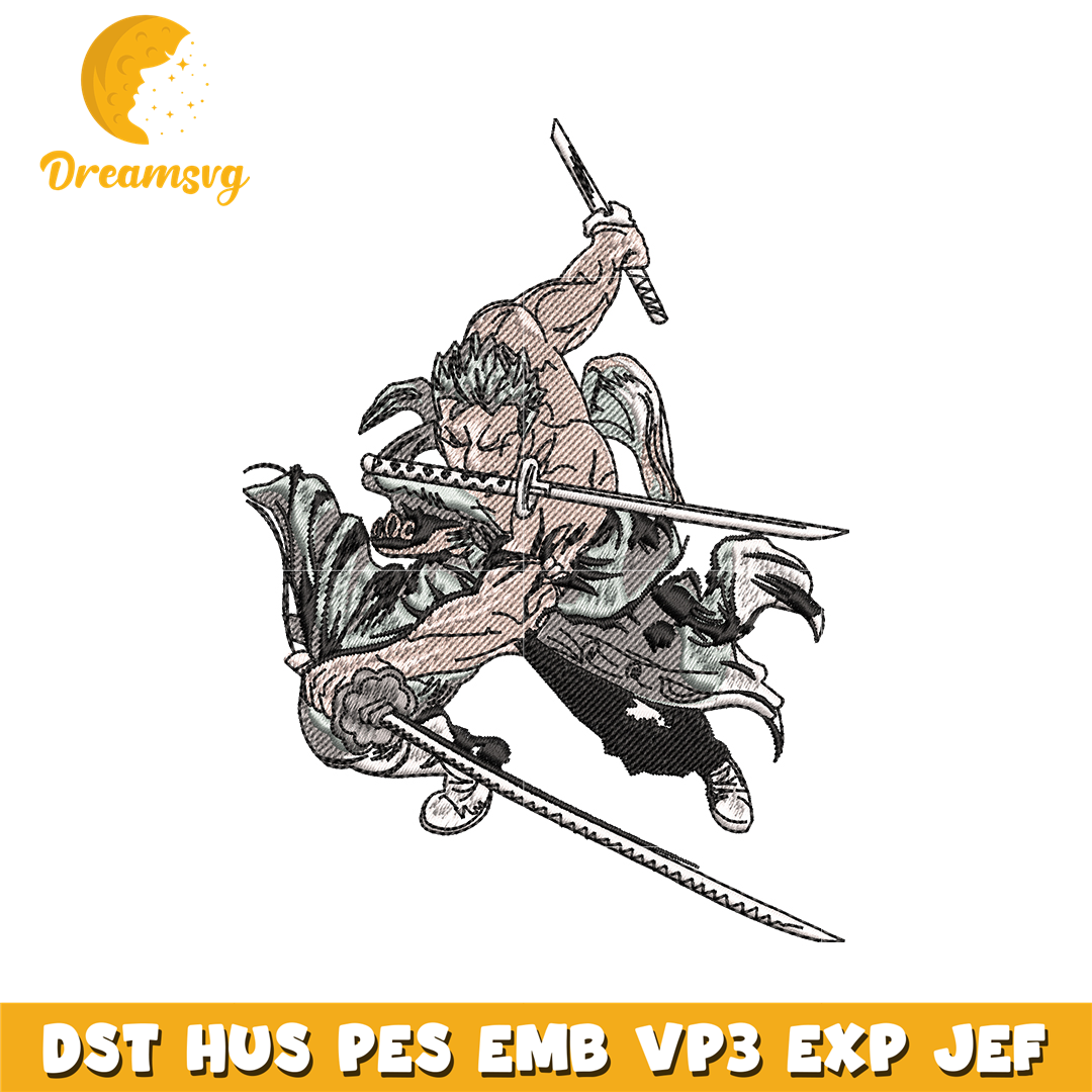 Roronoa Zoro embroidery design