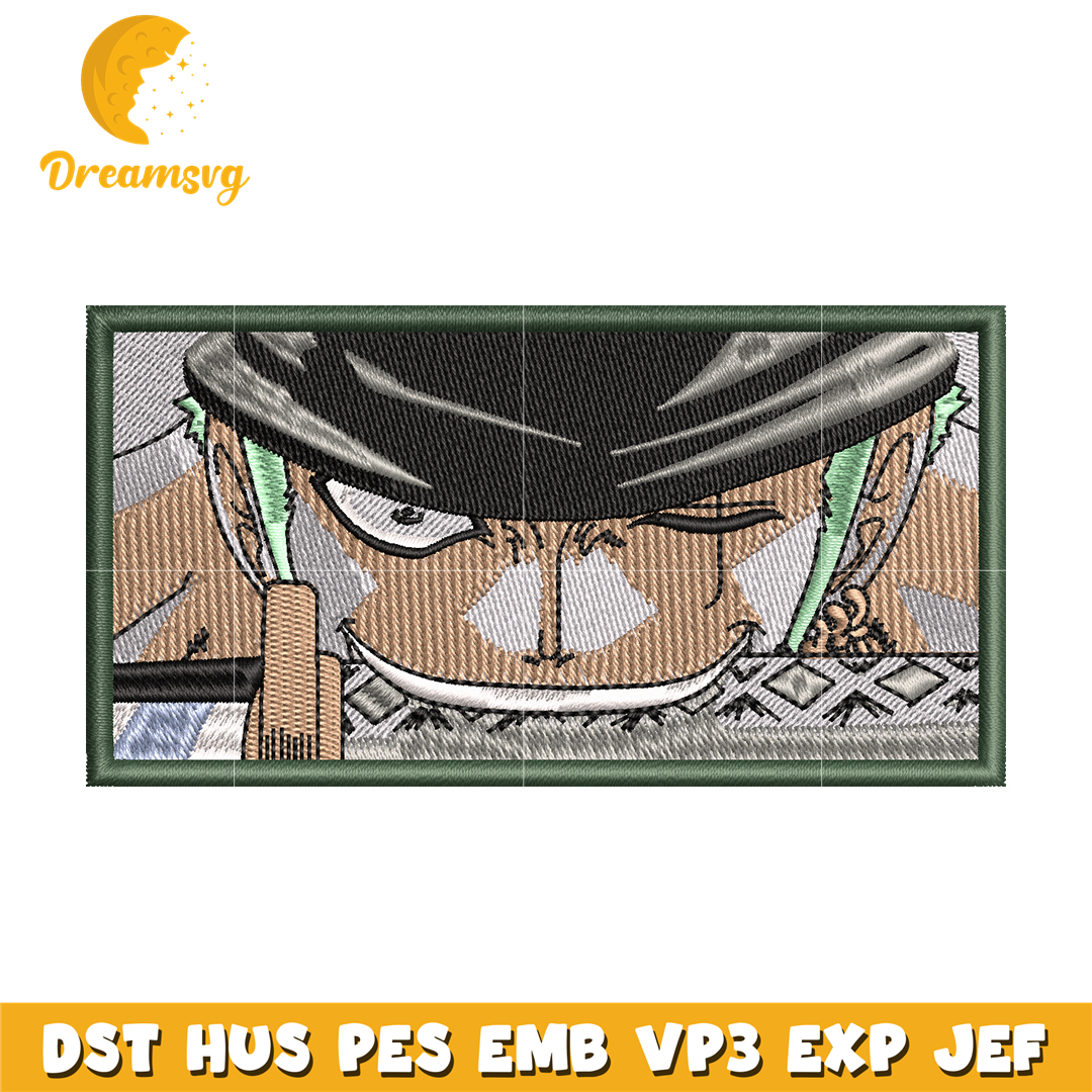 Roronoa Zoro rectangle embroidery design
