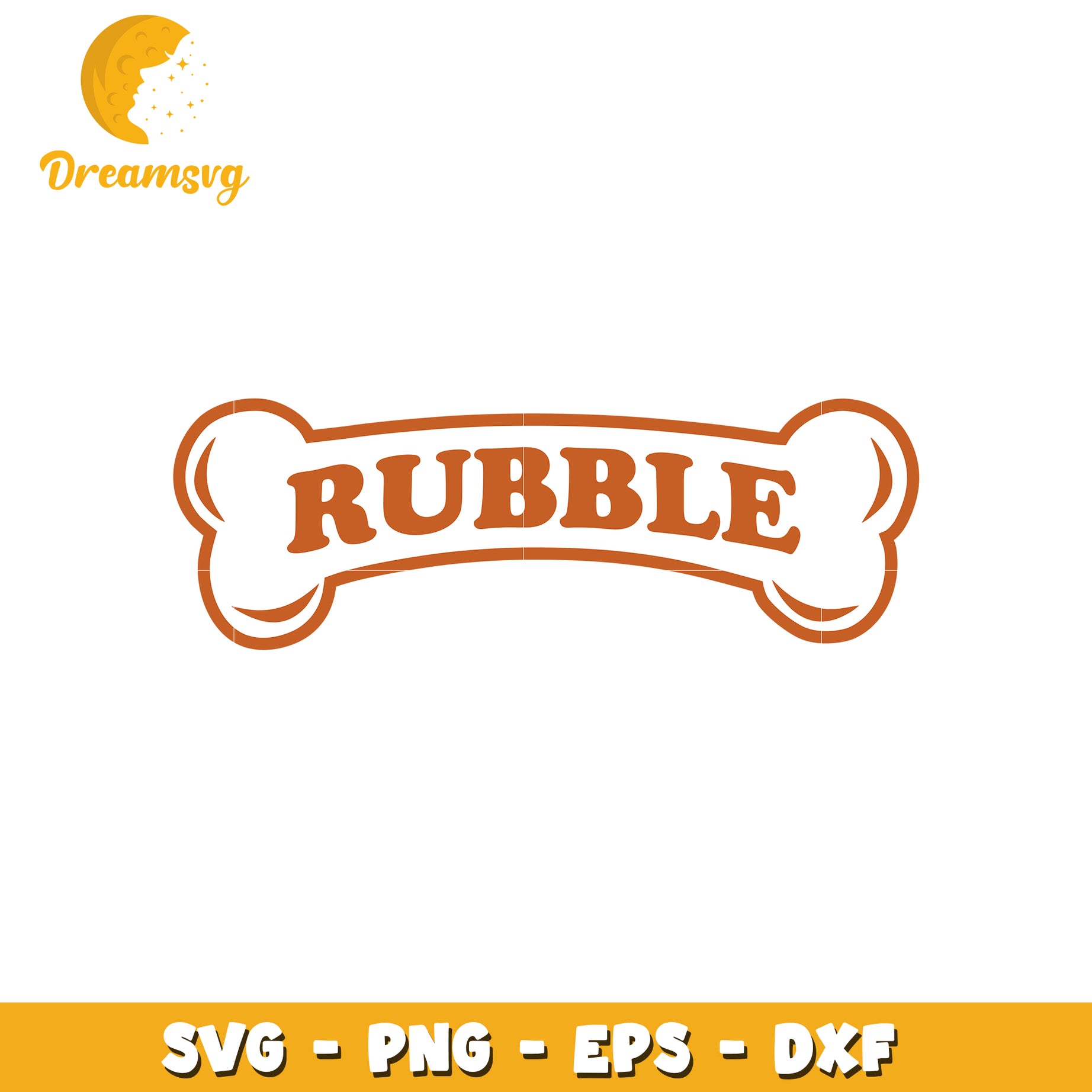 Rubble Dog Bone SVG Cut File