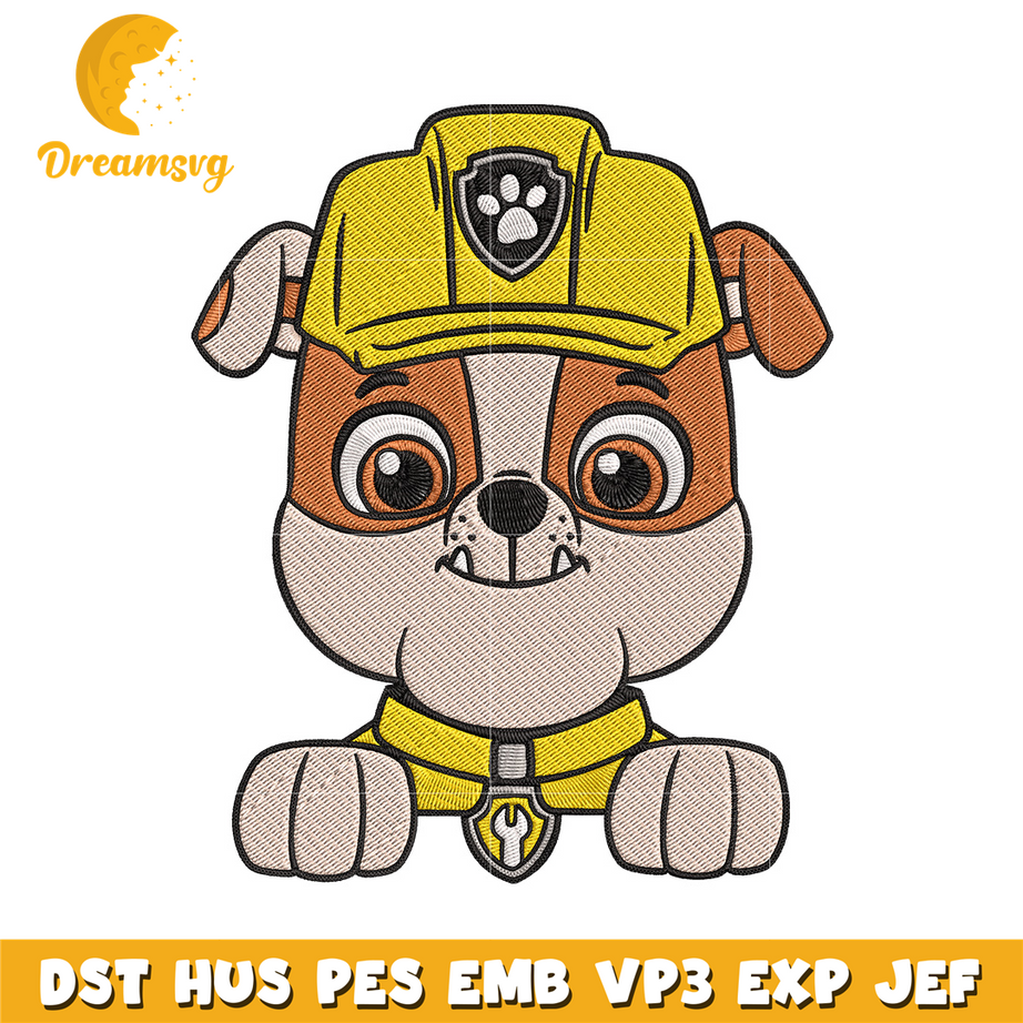 Rubble dog Embroidery Design