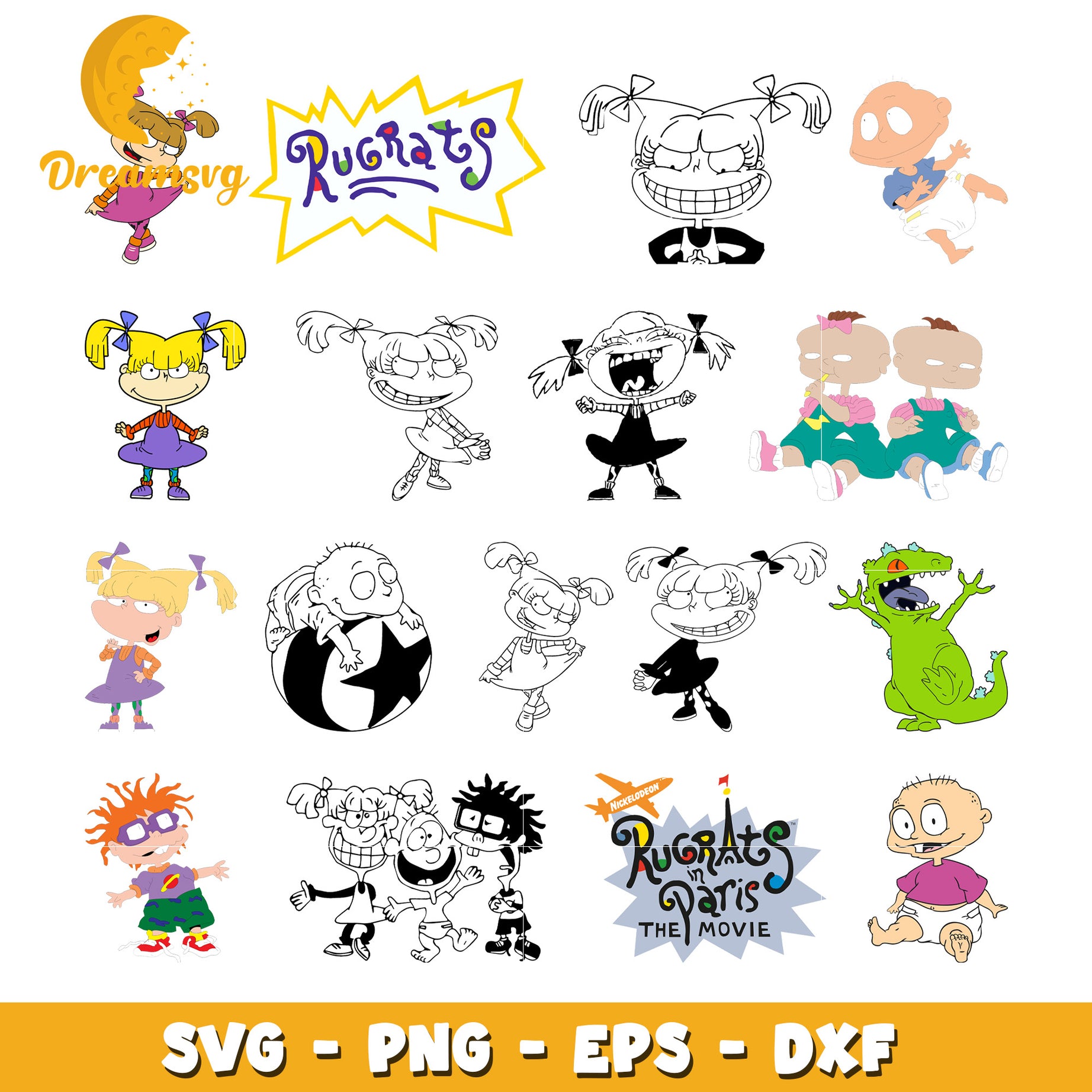 Rugrats TV series svg, Rugrats in paris the movie svg