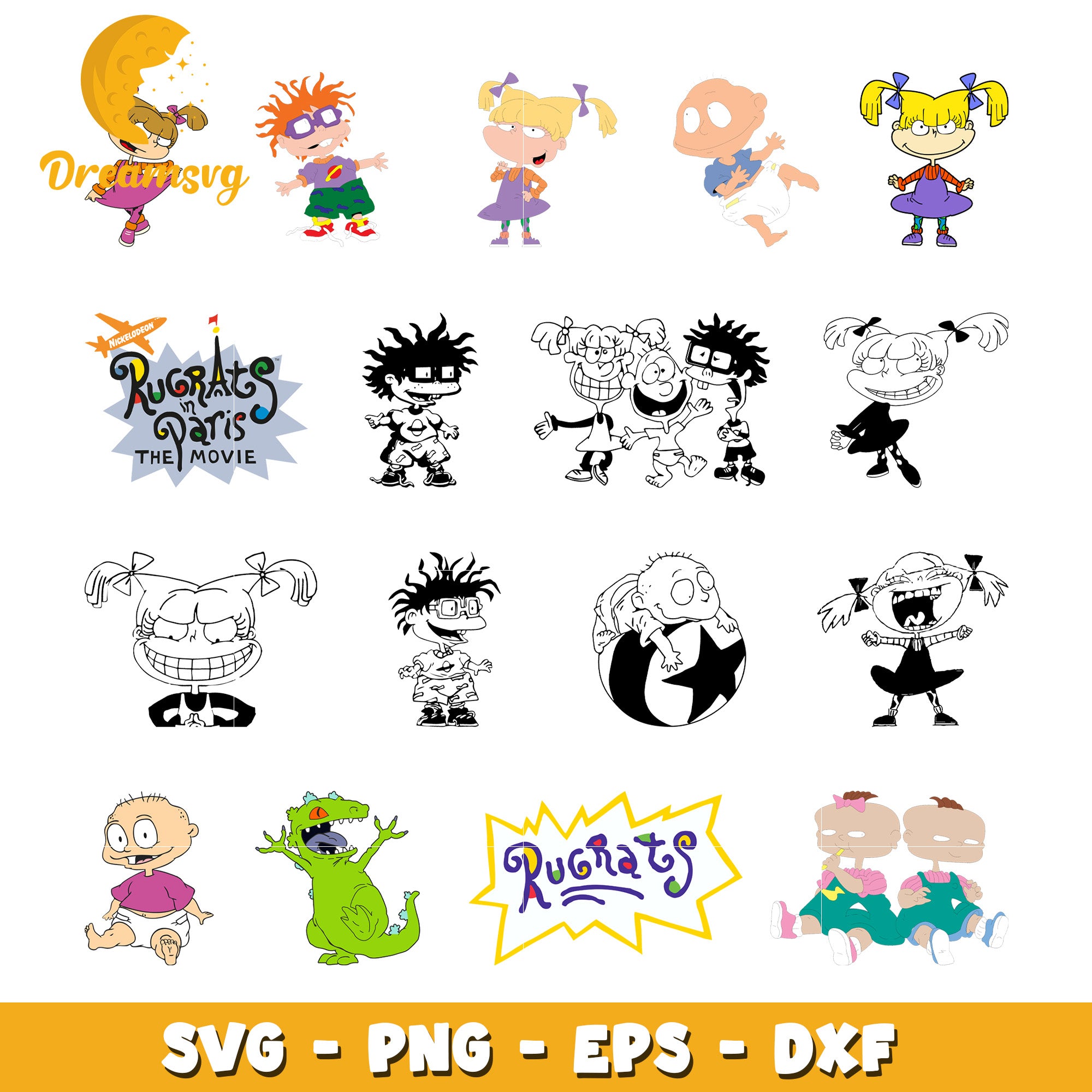 Rugrats characters bundle svg, rugrats in paris the movie svg