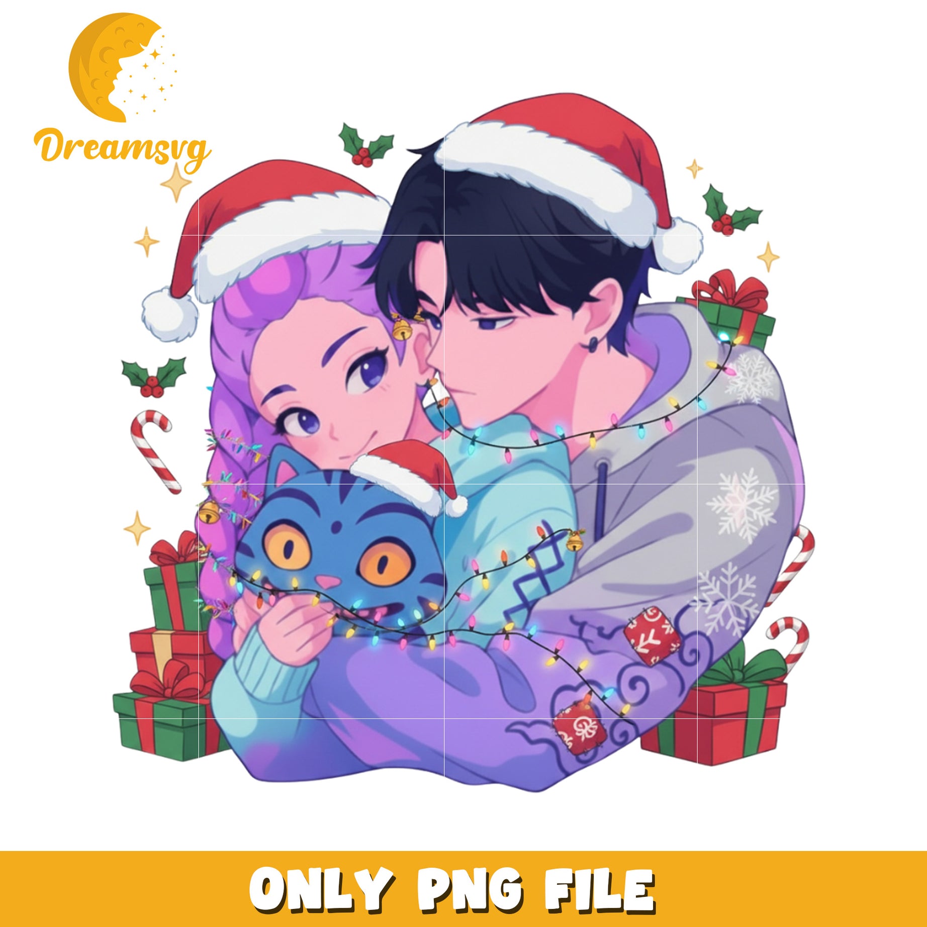 Rumi and jinu png, happy christmas png, christmas cookies png