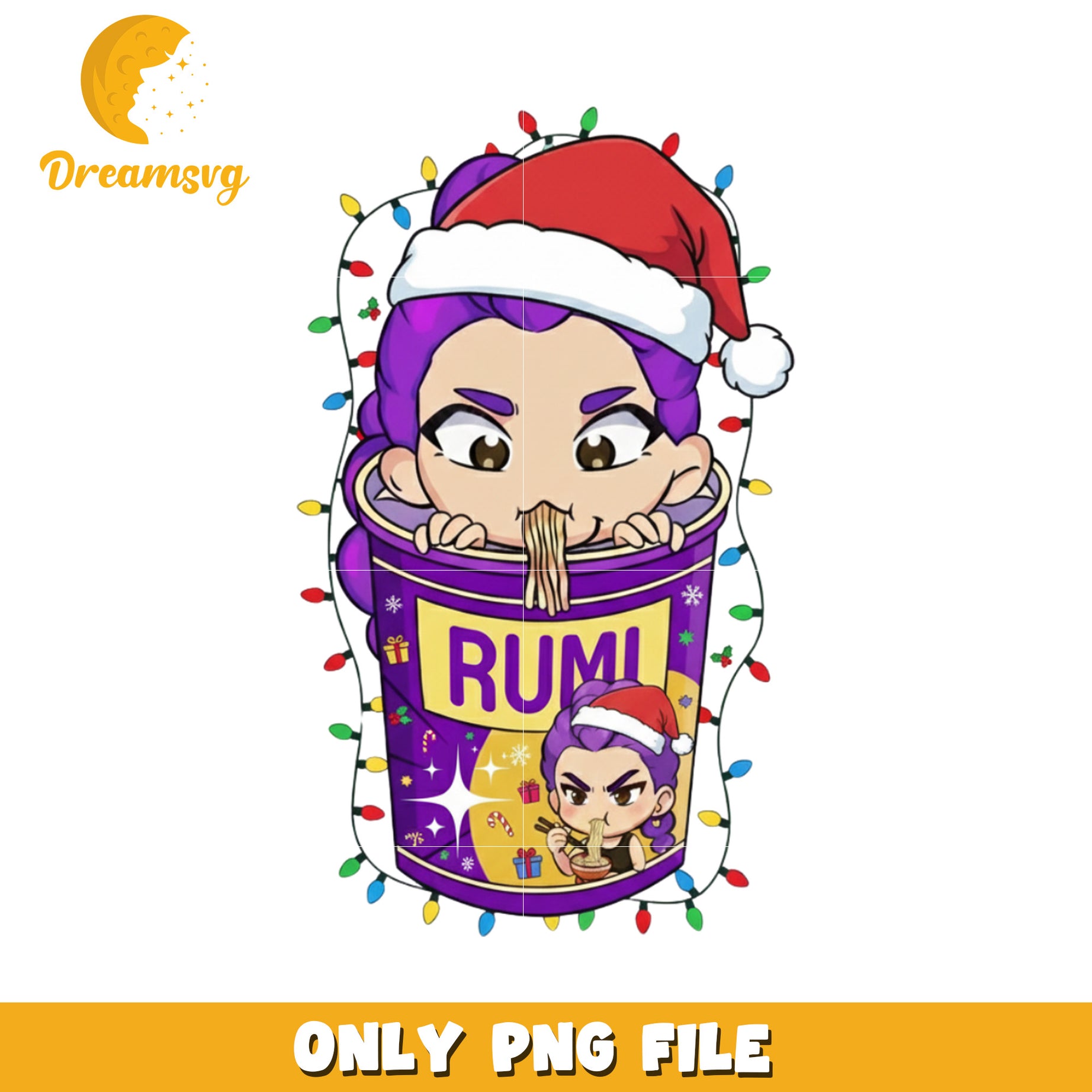 Rumi christmas eating rameyon png, merry christmas png, christmas season png