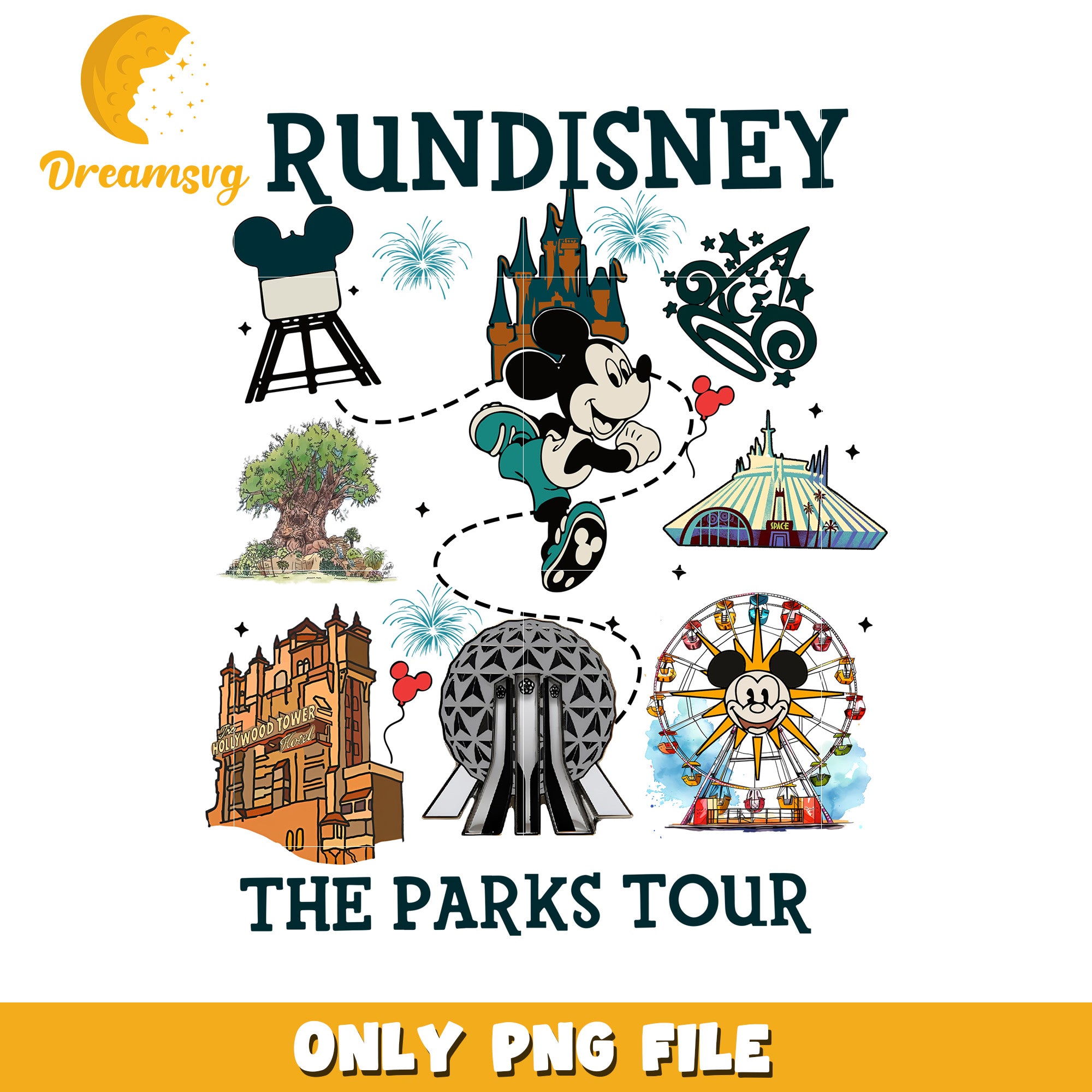 Rundisney Parks Tour PNG Adventure Graphic Design File