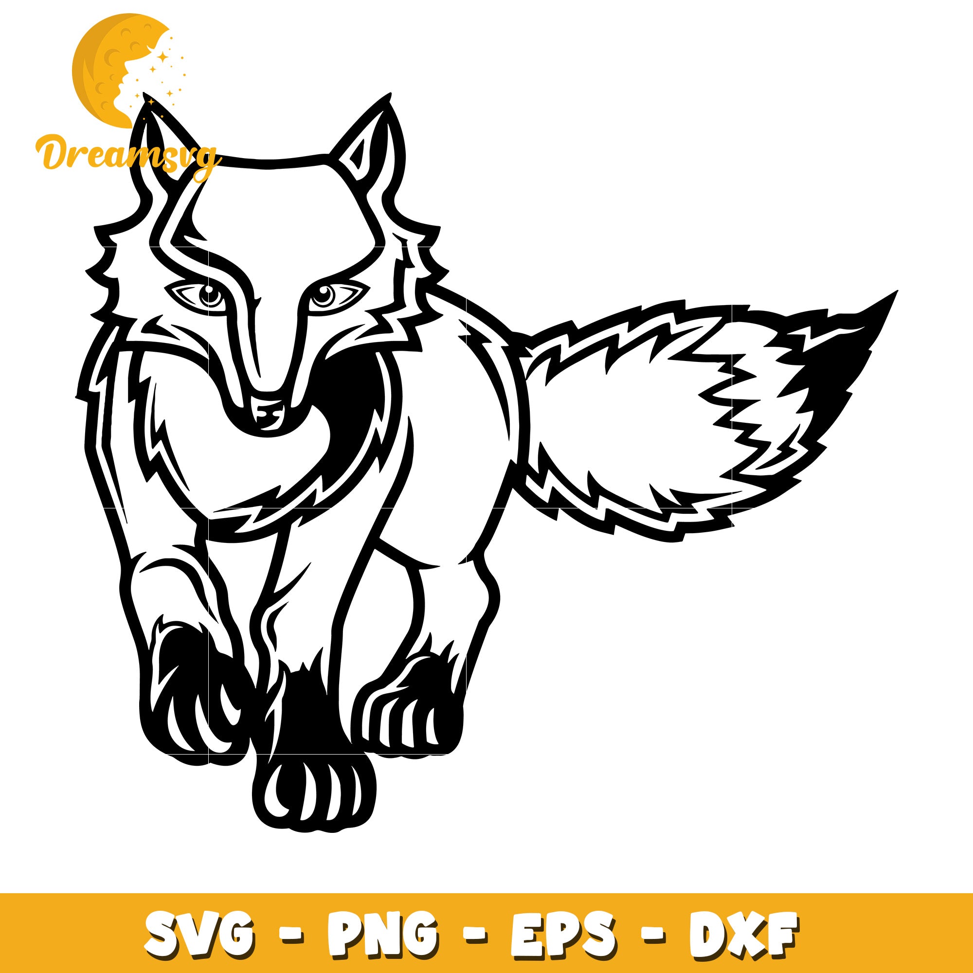 Running Fox SVG PNG EPS DXF Cut File