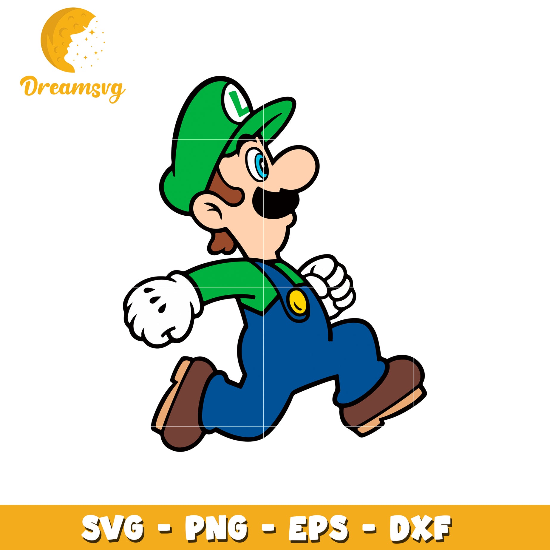 Running Luigi SVG PNG EPS DXF Cut File