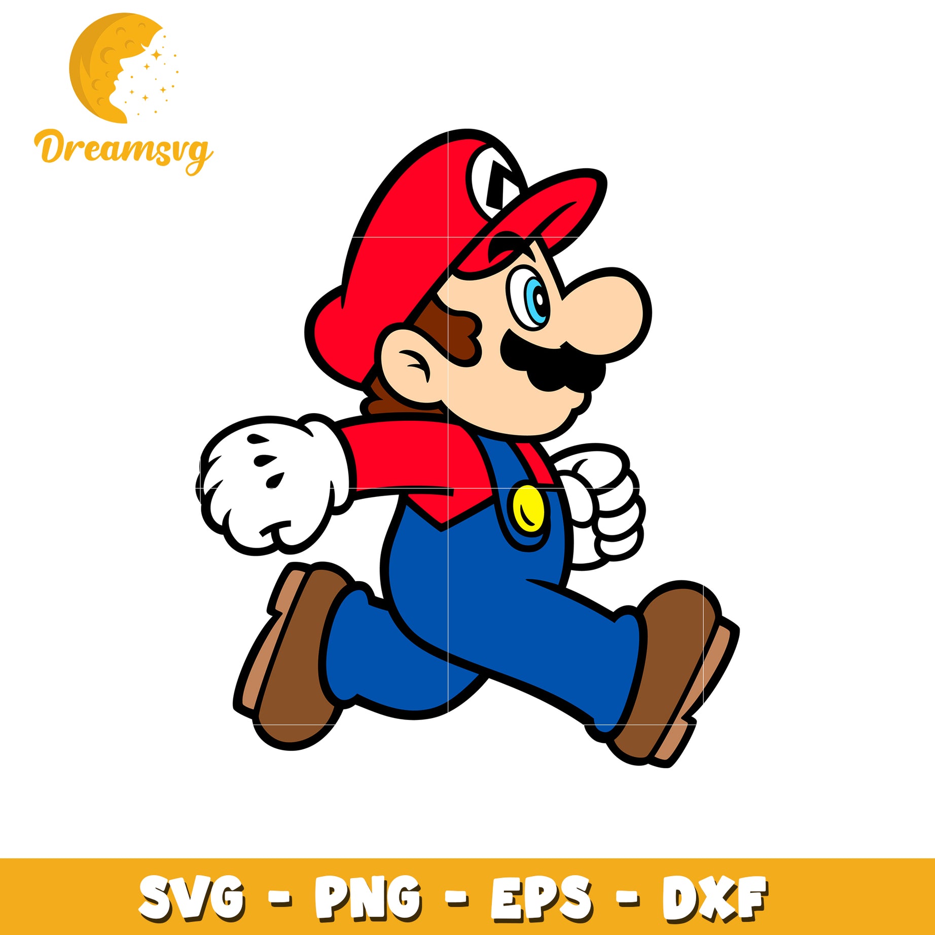 Running Mario SVG PNG EPS DXF