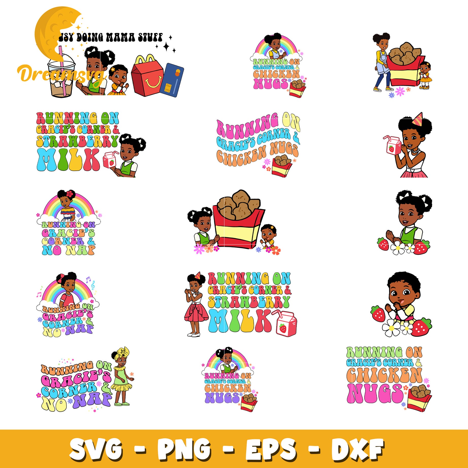 Running on Gracie's corner food bundle svg, Gracie's corner svg