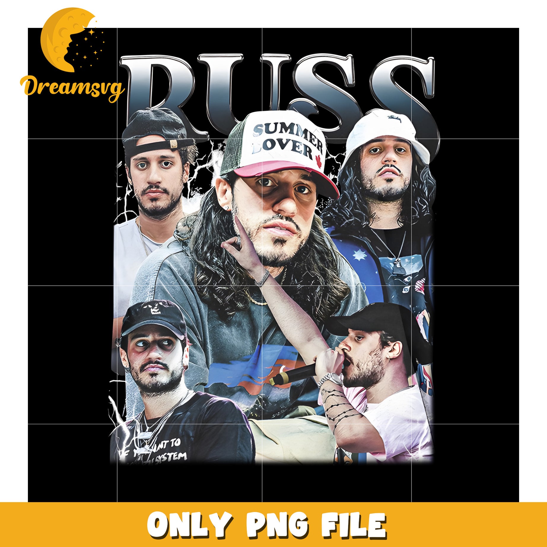 Russ rapper design png, russ wild style png, independent artist art png