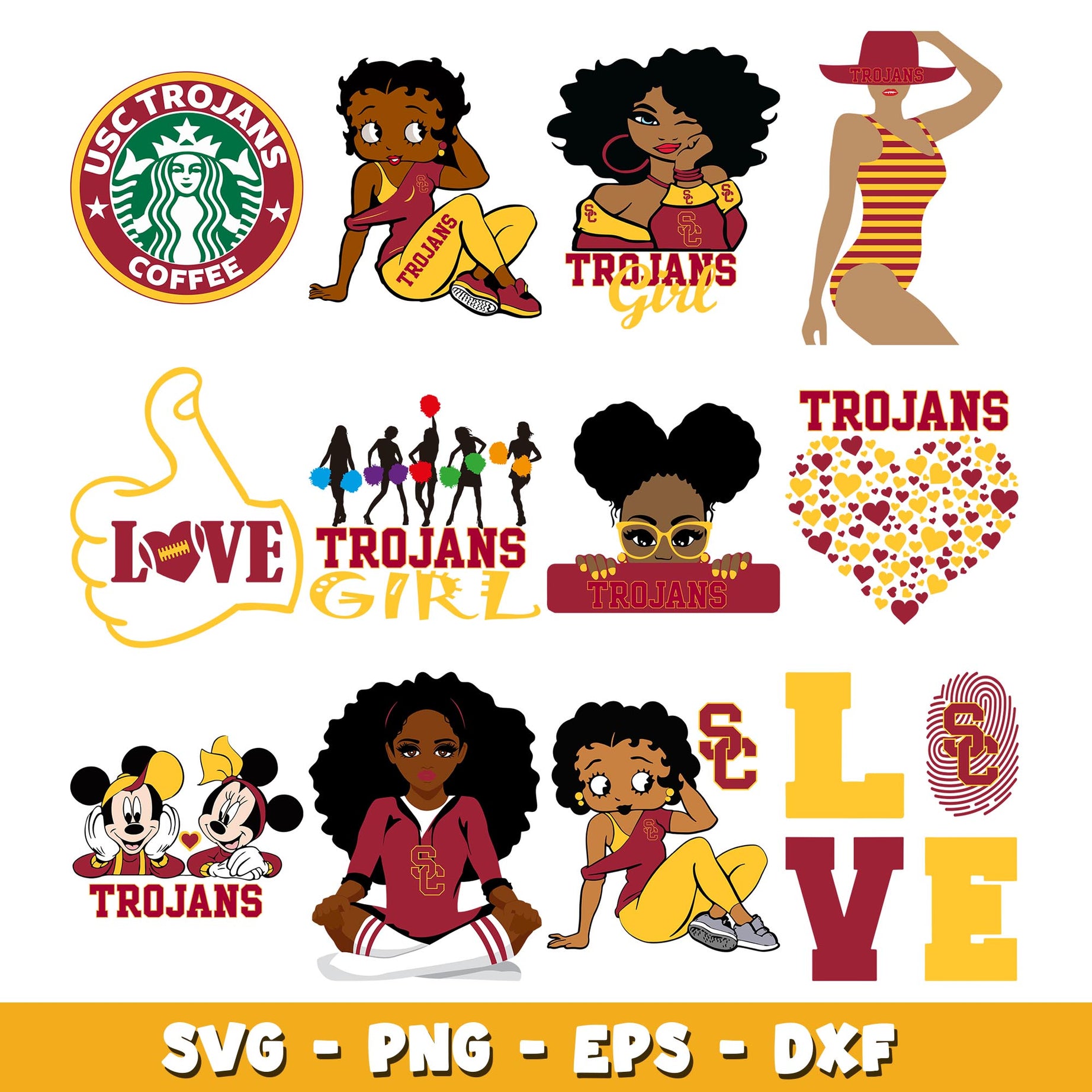 USC Trojans girl Bundle svg, USC Trojans logo svg, ncaa svg 