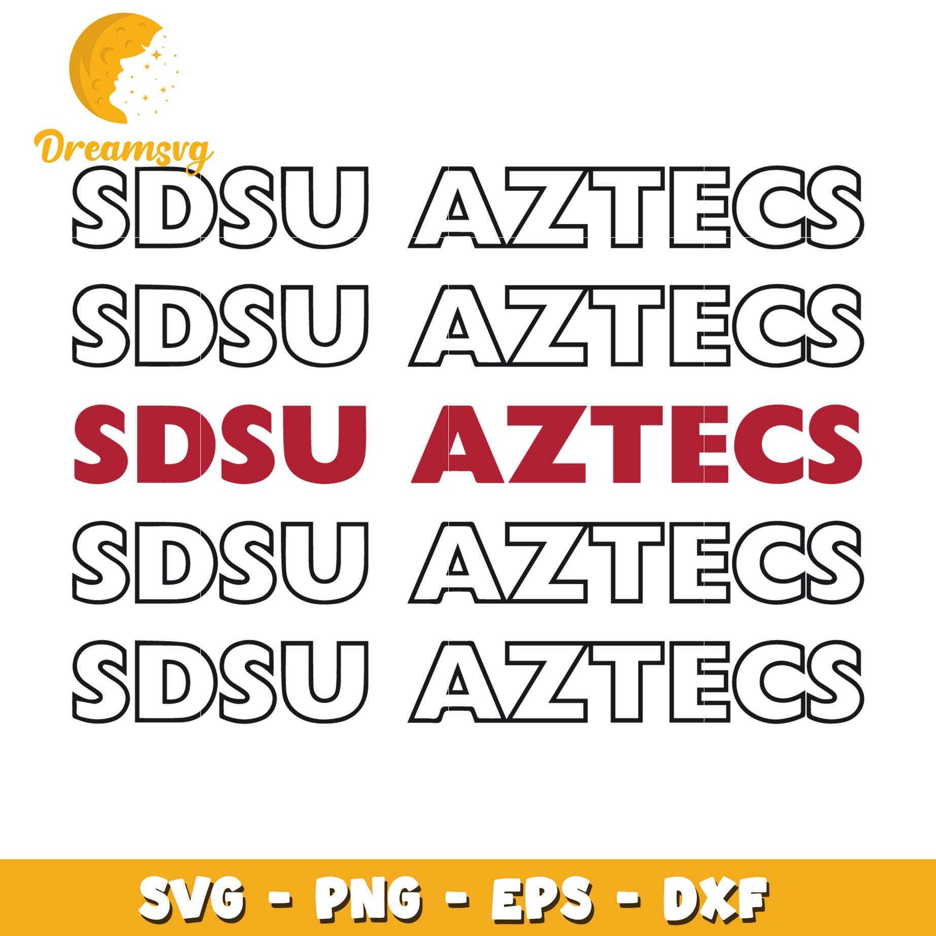 SDSU Aztecs SVG Design for Crafts and Merchandise Projects