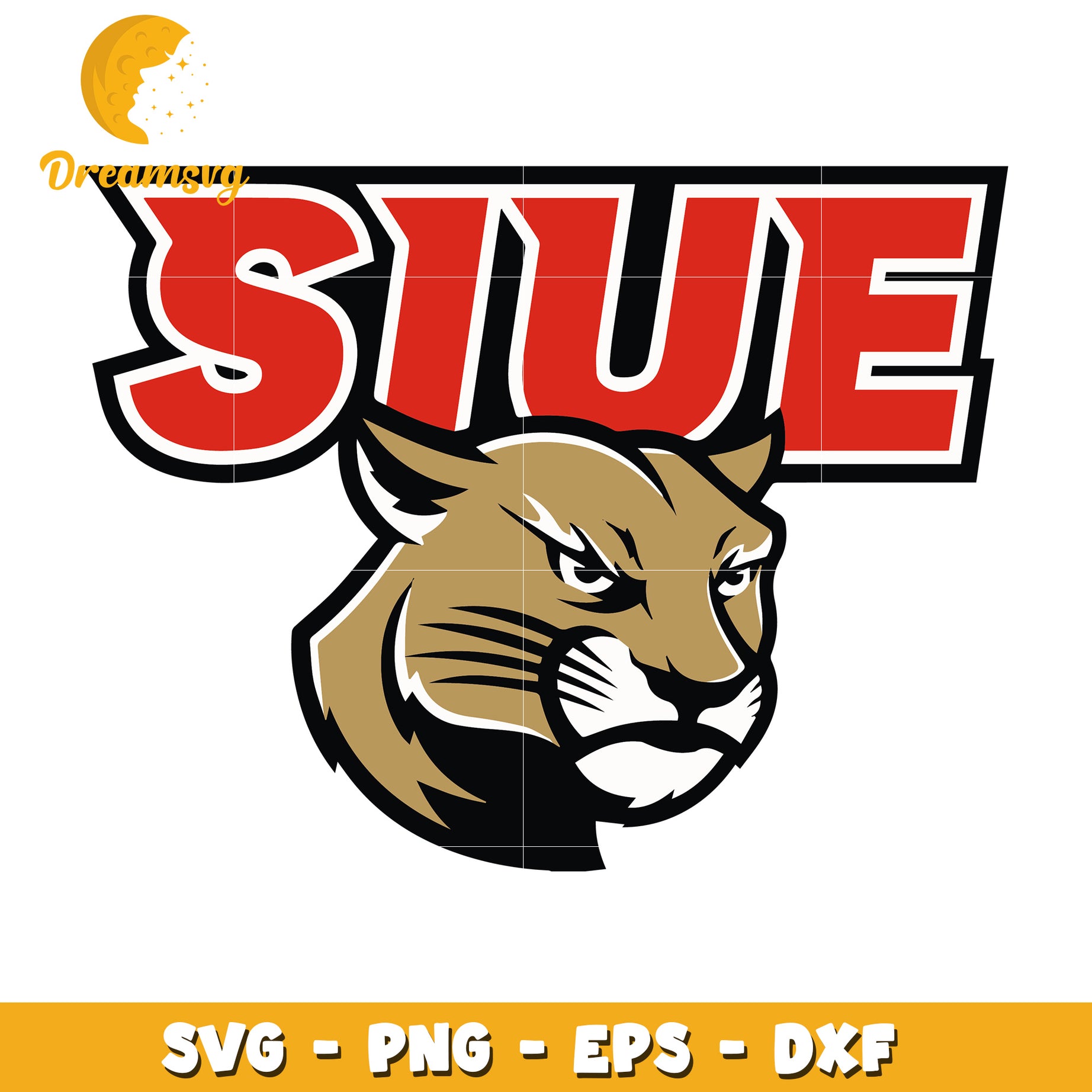 SIUE Cougar Mascot SVG PNG EPS DXF