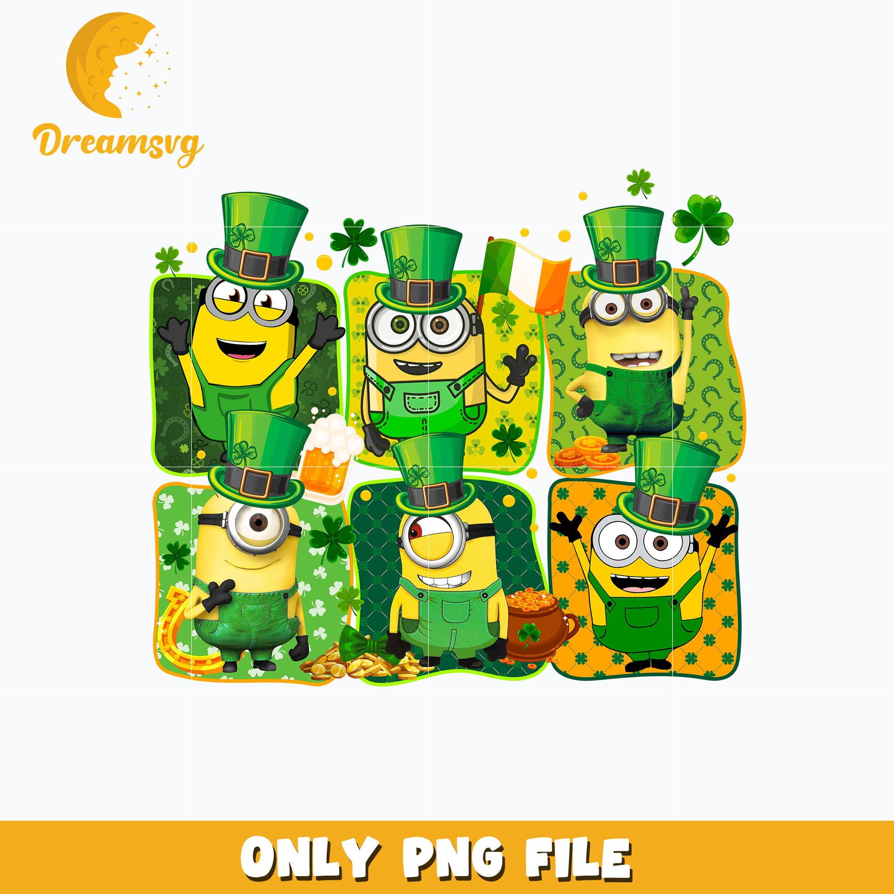 Minions friends st. patricks day Png