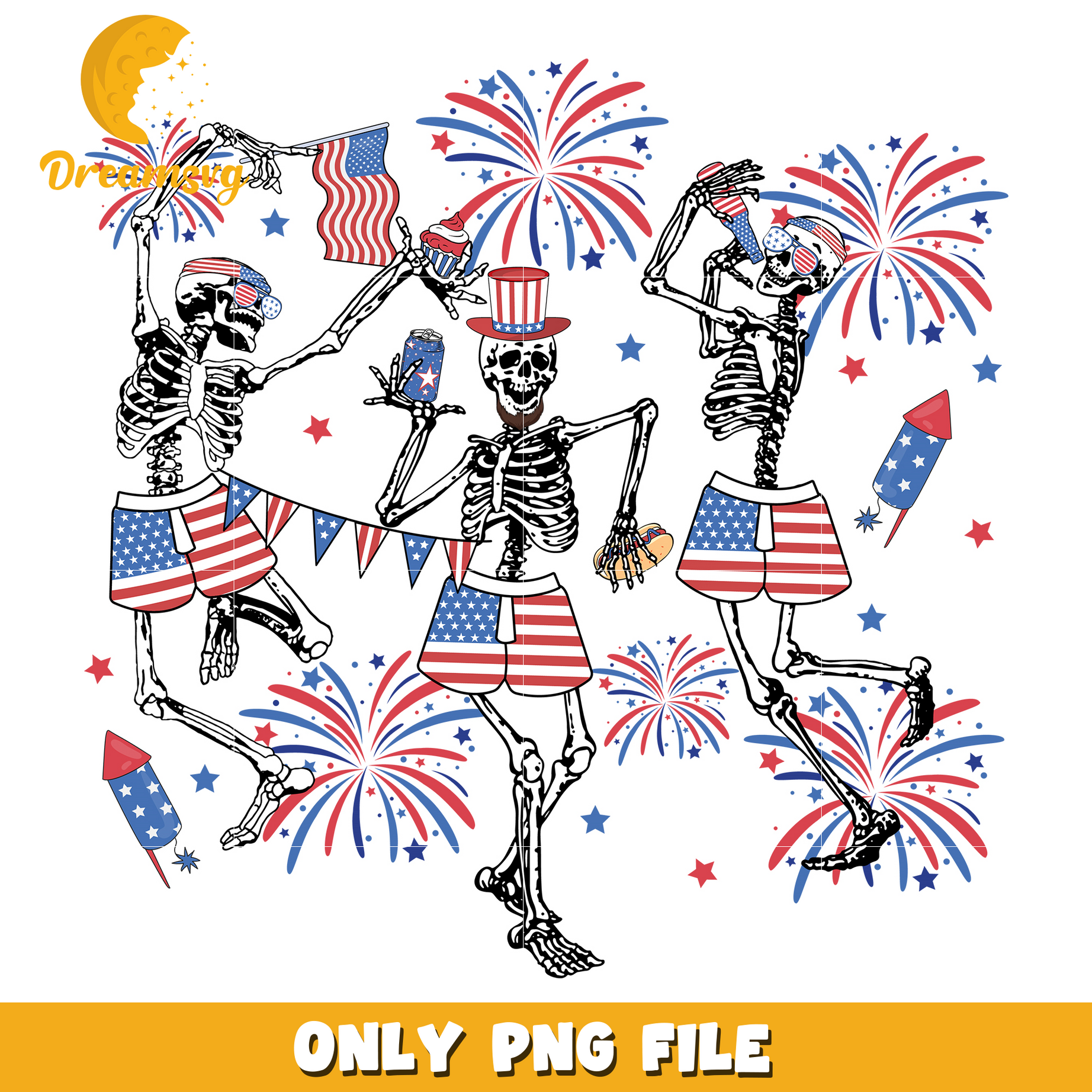 Skeleton 4th Of July png