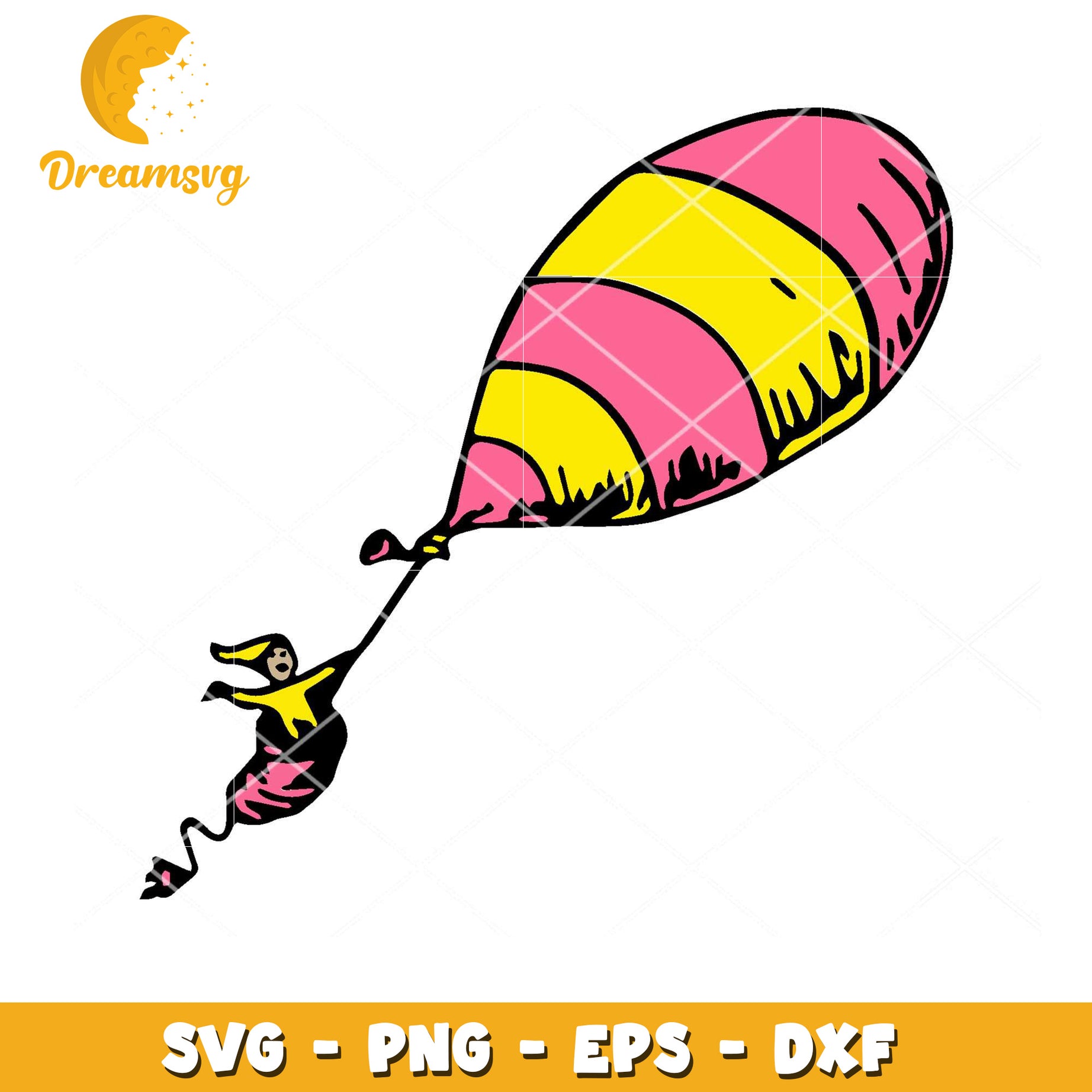 SVG Balloon Boy Clipart Instant Download