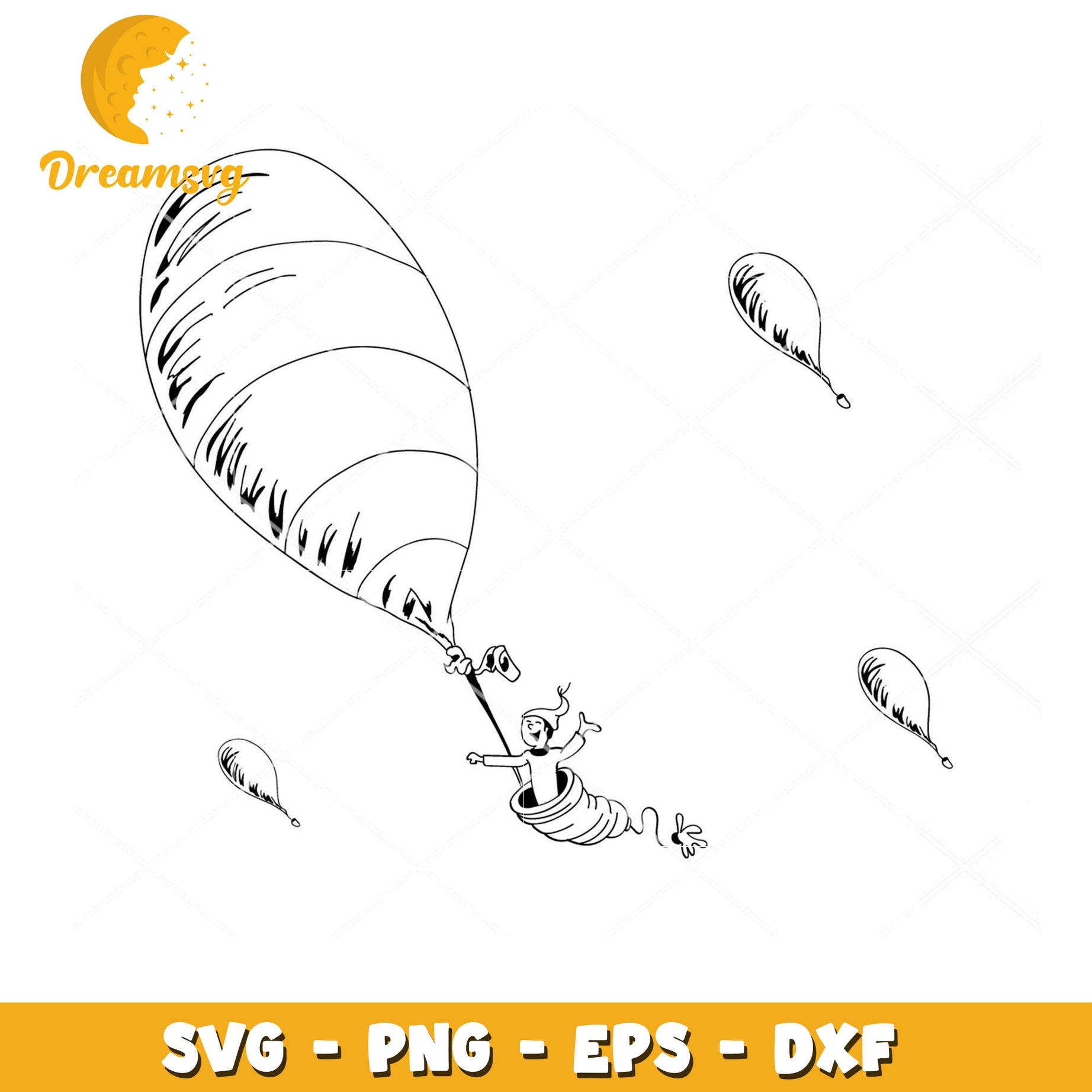 SVG Balloon Boy Cut File